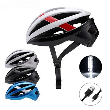 PFCTART Fahrradhelm Sicherheits Fahrradhelm mit USB Lade Rücklicht für Nachtfahrten (Geeignet für Mountainbikes, Trailbiking, etc), Stoßabsorbierendes EPS-Innenfutter