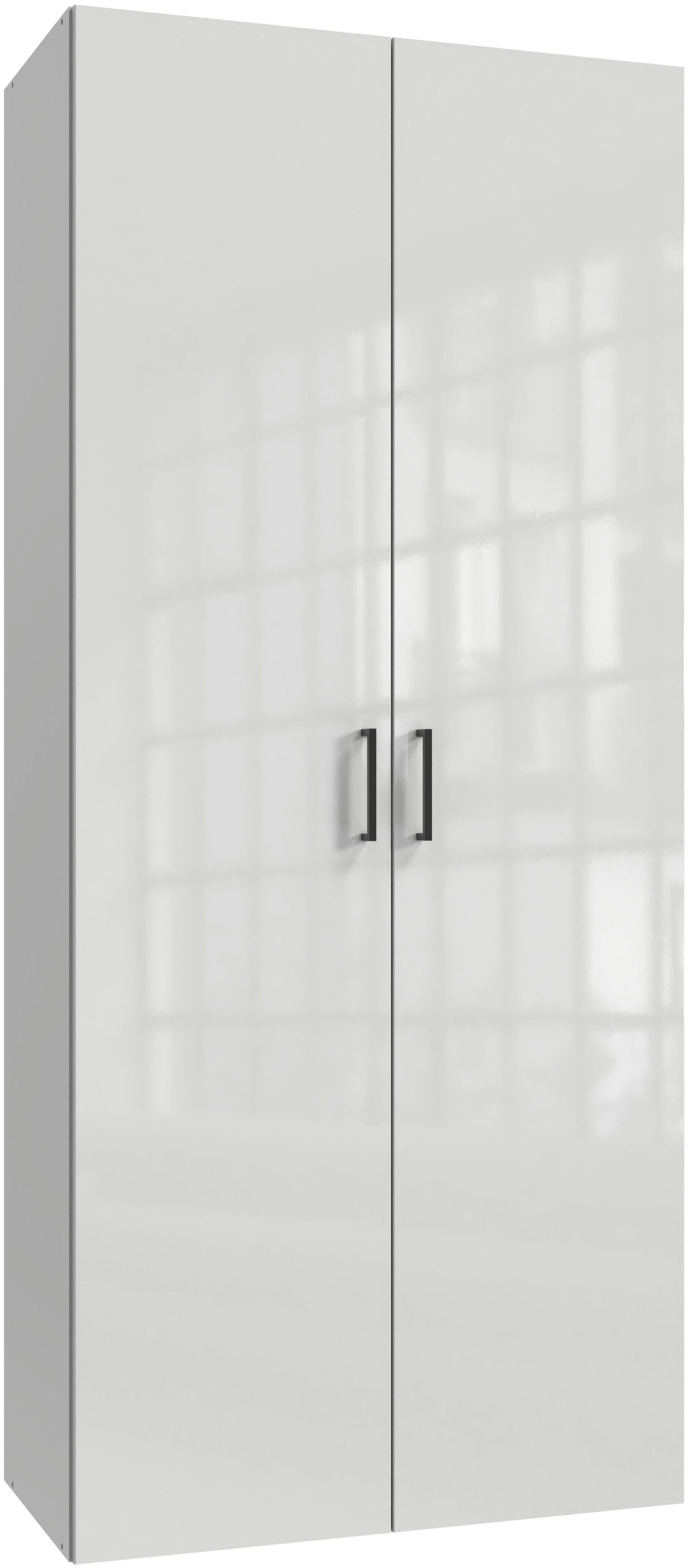 Wimex Kleiderschrank Mugano,in 8 Breiten,3 Höhen,2 Tiefen, viele Farben, Made in Germany (in Basic oder Premium Ausstattung mit 2 weiteren Einlegeböden) mit langen oder kurzen Griffen aus Metall, mit oder ohne Spiegel