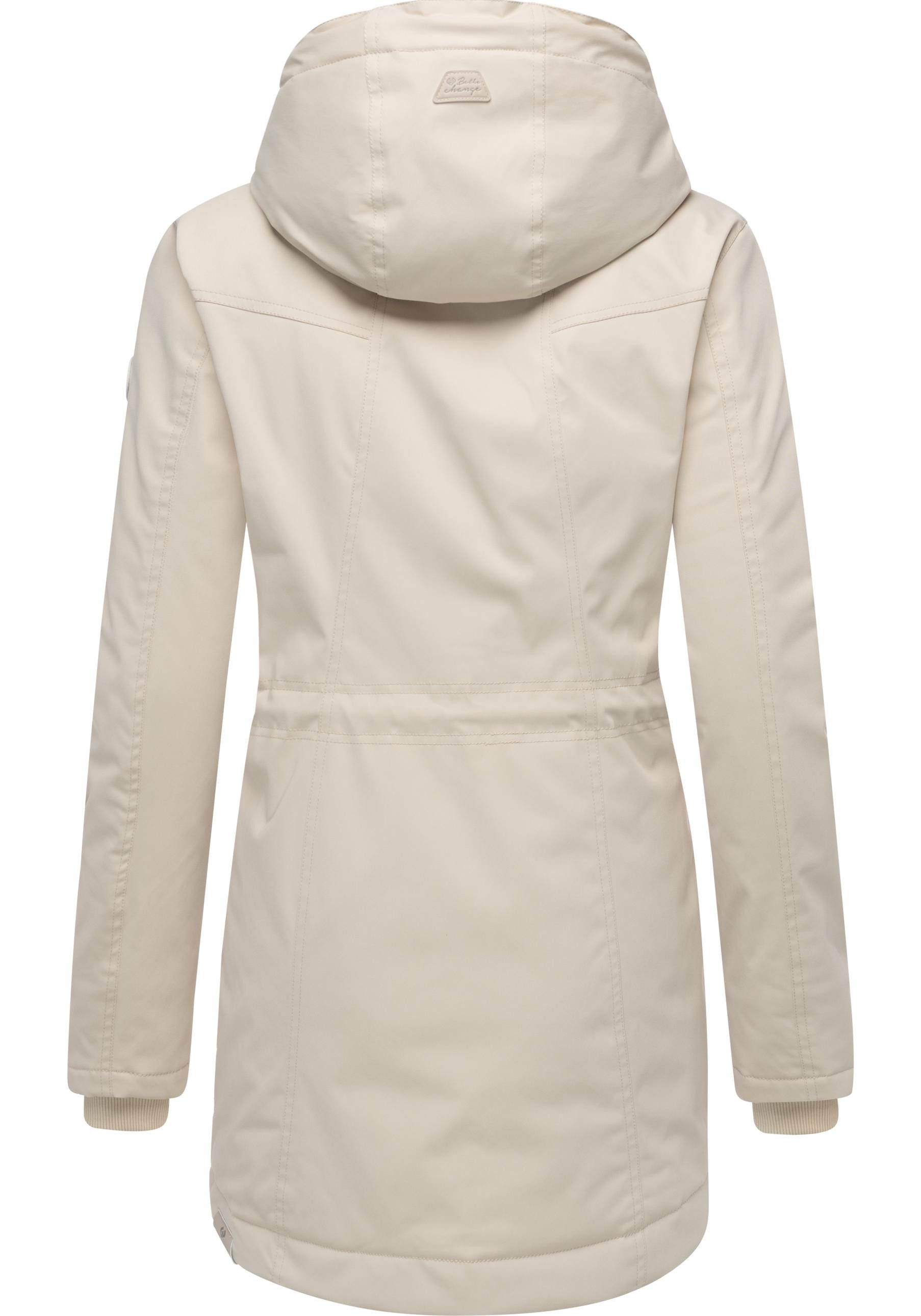 Ragwear Kurzmantel Ellsa YOUMODO Winterparka mit auffälligen Taillenzugkordeln und Kapuze