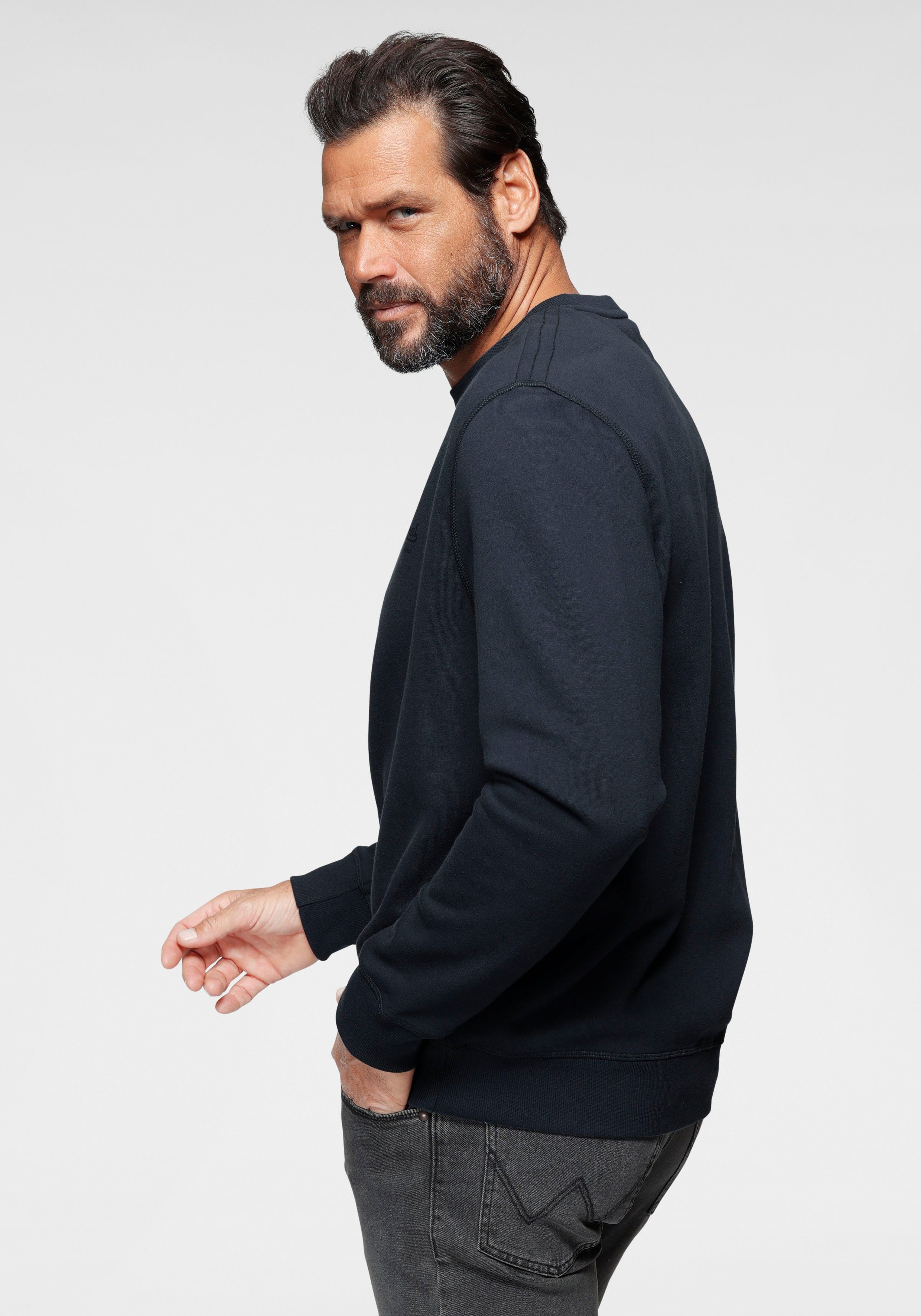 Man's World Sweatshirt Langarm, Basic-Stil, unifarben, Rundhalsausschnitt