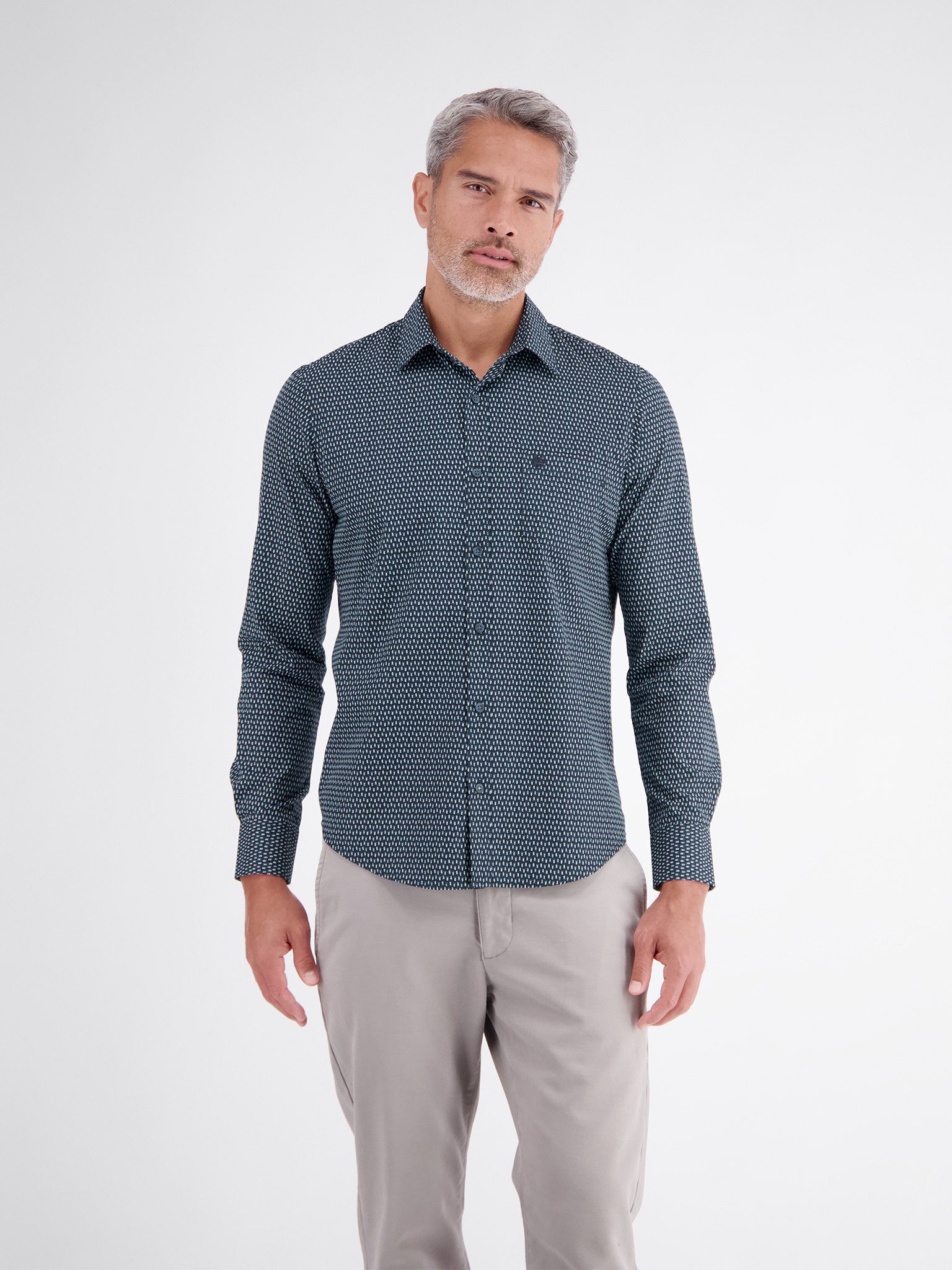 LERROS Langarmhemd mit Minimal-Print