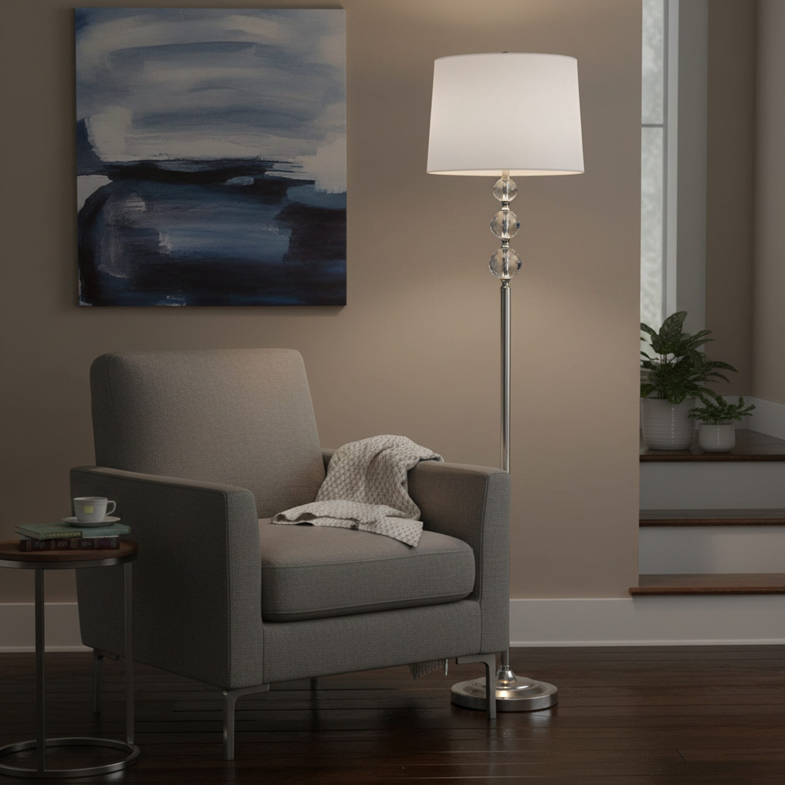 relaxdays Stehlampe Kristall, weiß günstig online kaufen