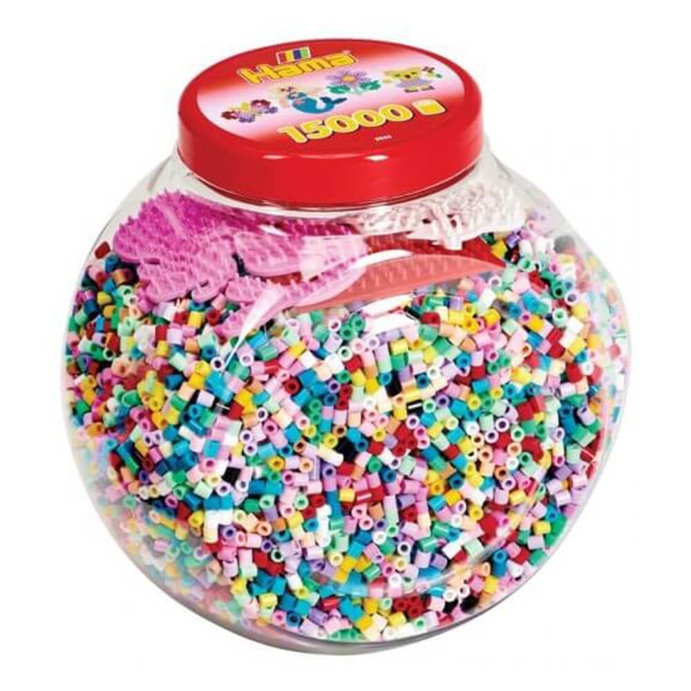 Hama Perlen Bügelperlen Hama Dose mit Perlen und Stiftplatten