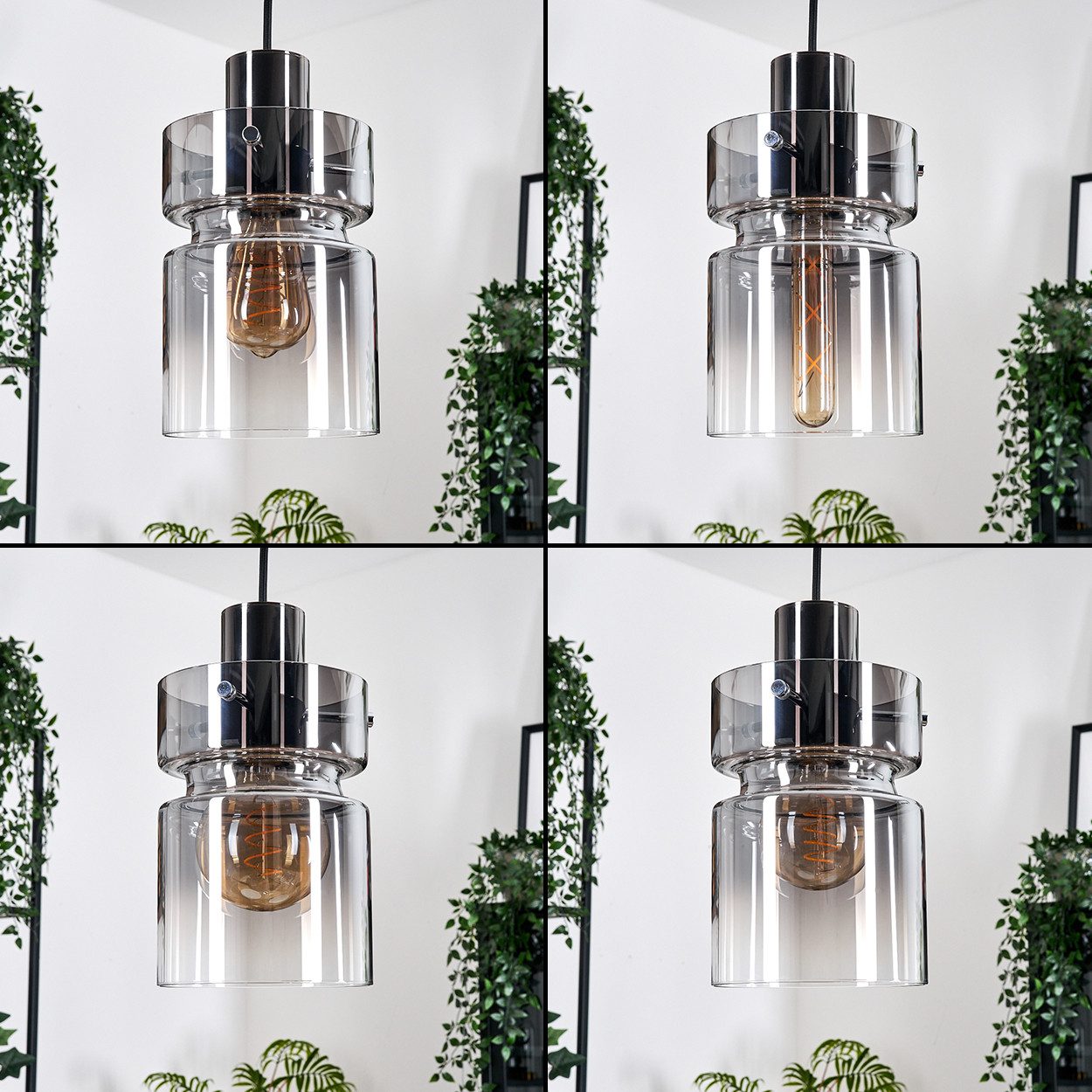 hofstein Hängeleuchte Hängelampe aus Metall/Glas in günstig online kaufen