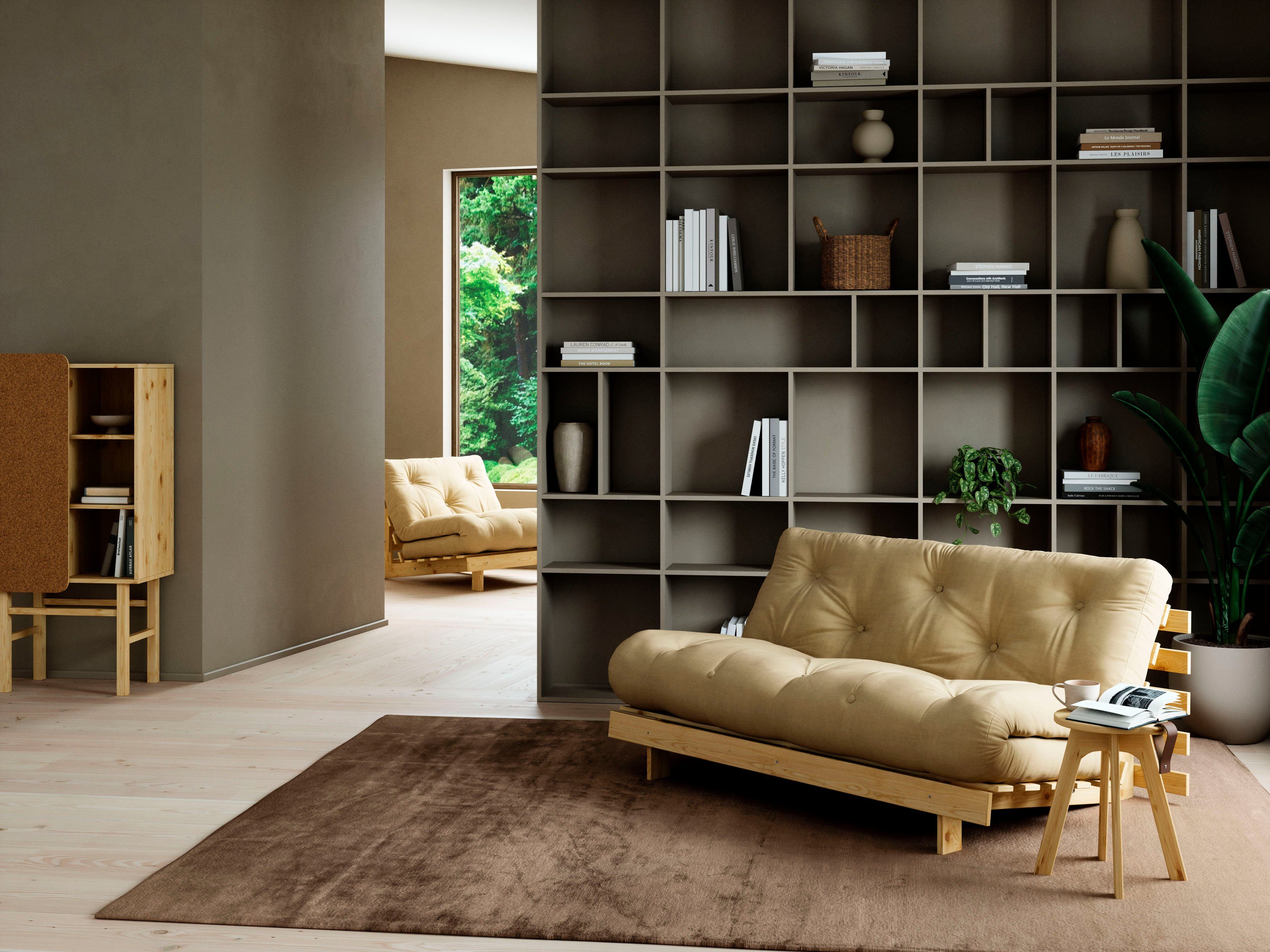 Karup Design Daybett Roots Sofa Bed, Schlafsofa, Bettfunktion, FSC®-Massivholz, Inkl. Futonmatratze, Made in Europe, langlebig, B: 140 oder 160 cm