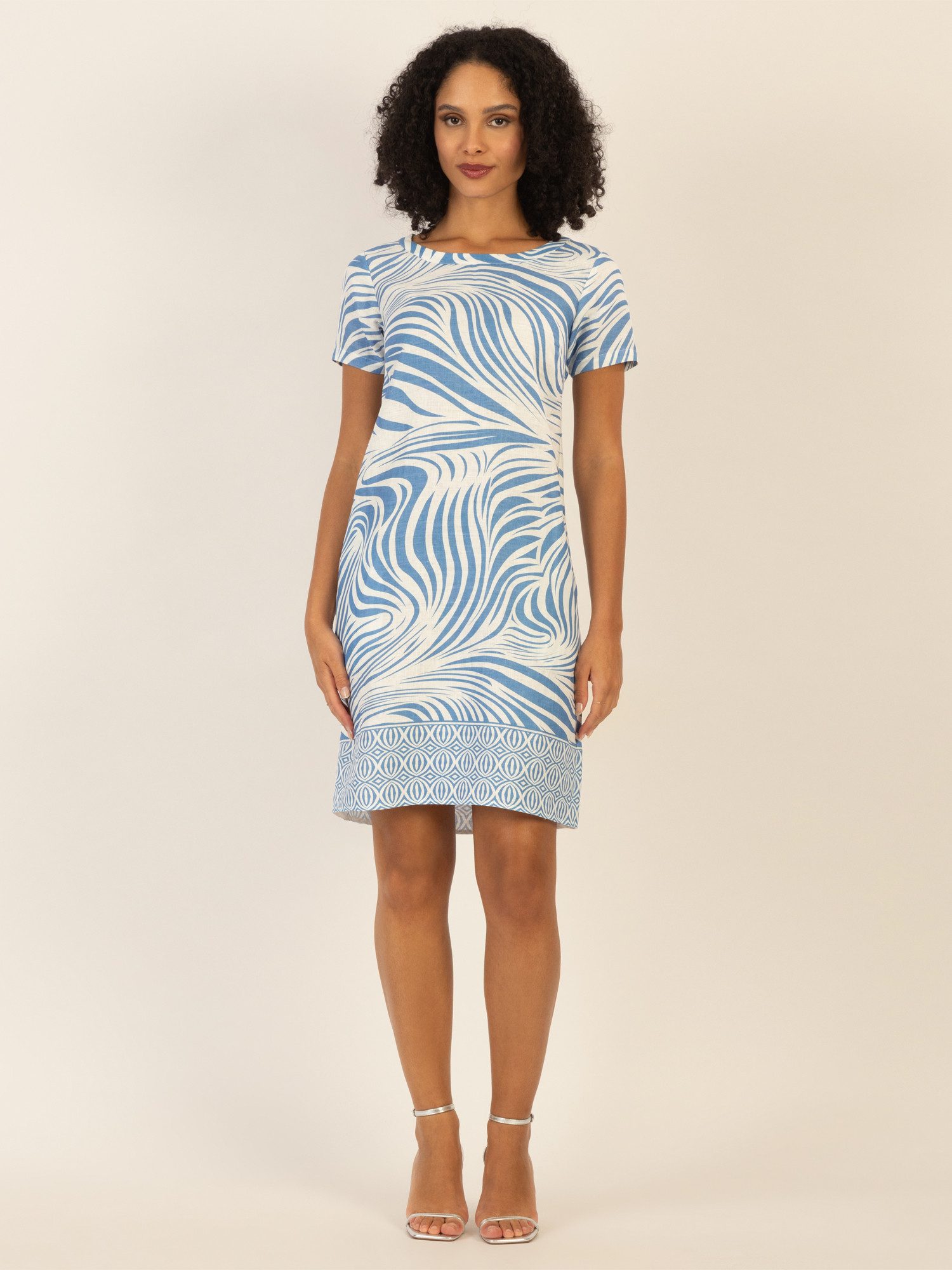mint & mia Sommerkleid mit Zebraprint und Bordüre