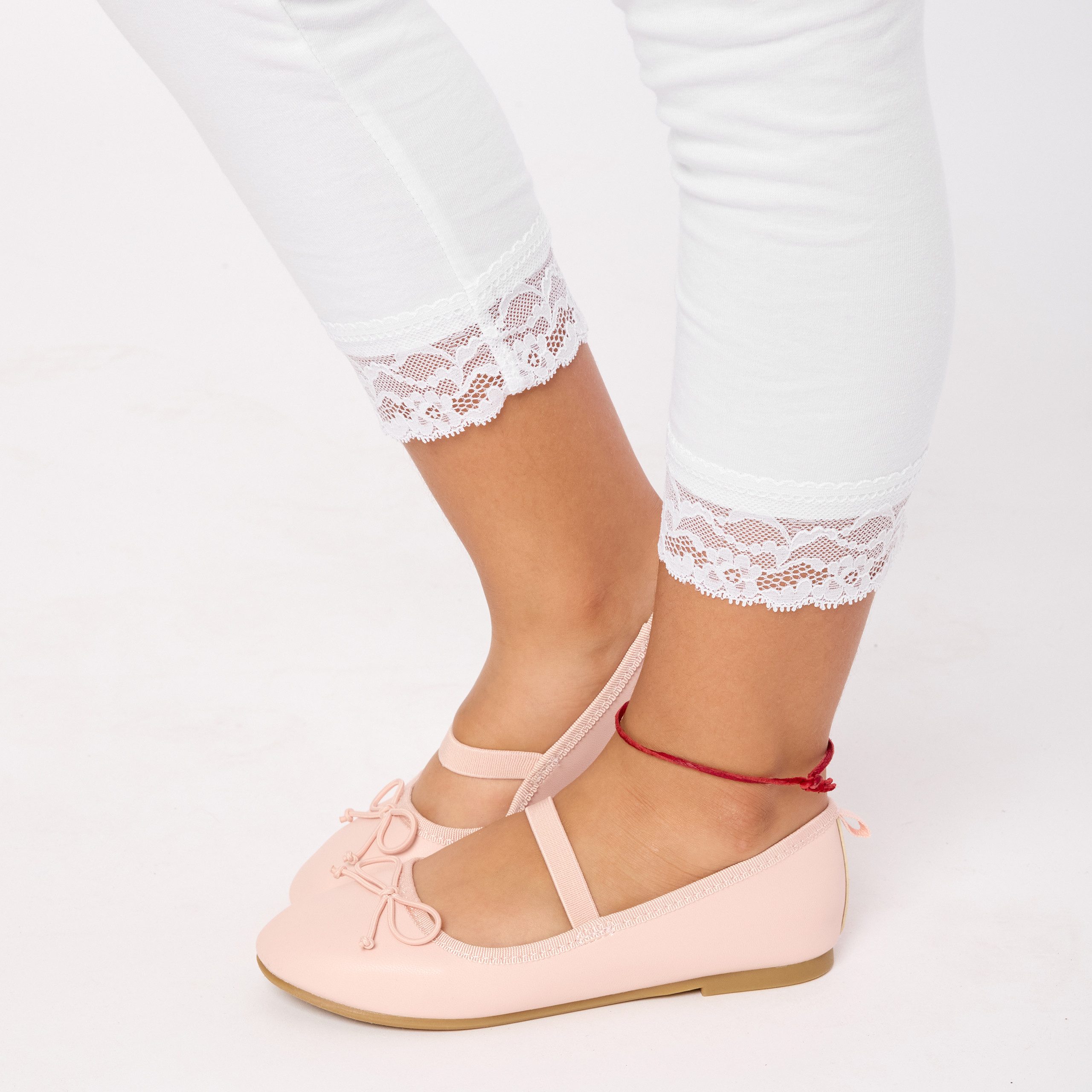 Merry Style Leggings Mädchen 3/4 Capri Leggings aus Baumwolle mit Spitze MS10-228 (1-tlg) elastischer Bund