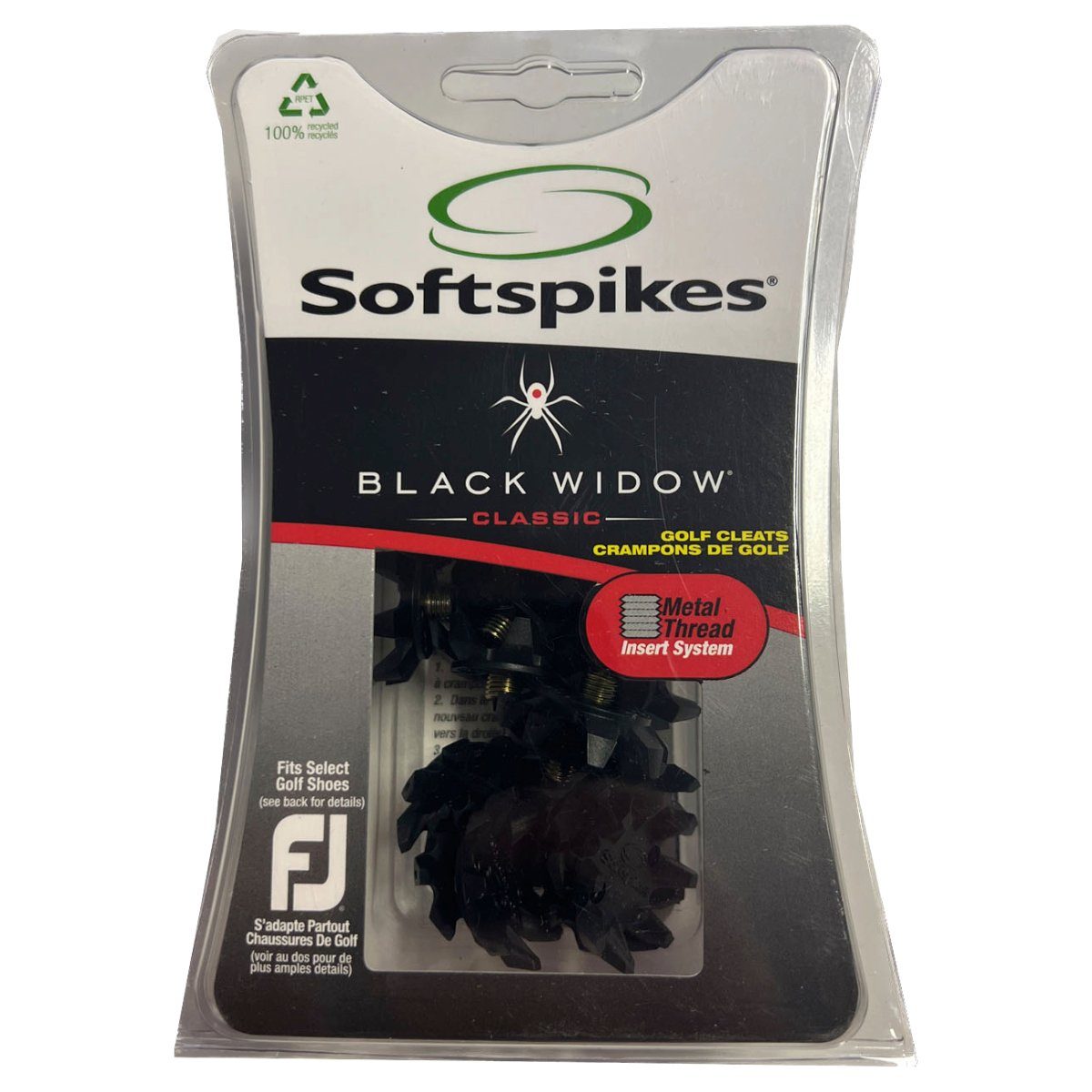 Small Black Clamshell Widow Golfschuh Metall Softspikes Softspikes