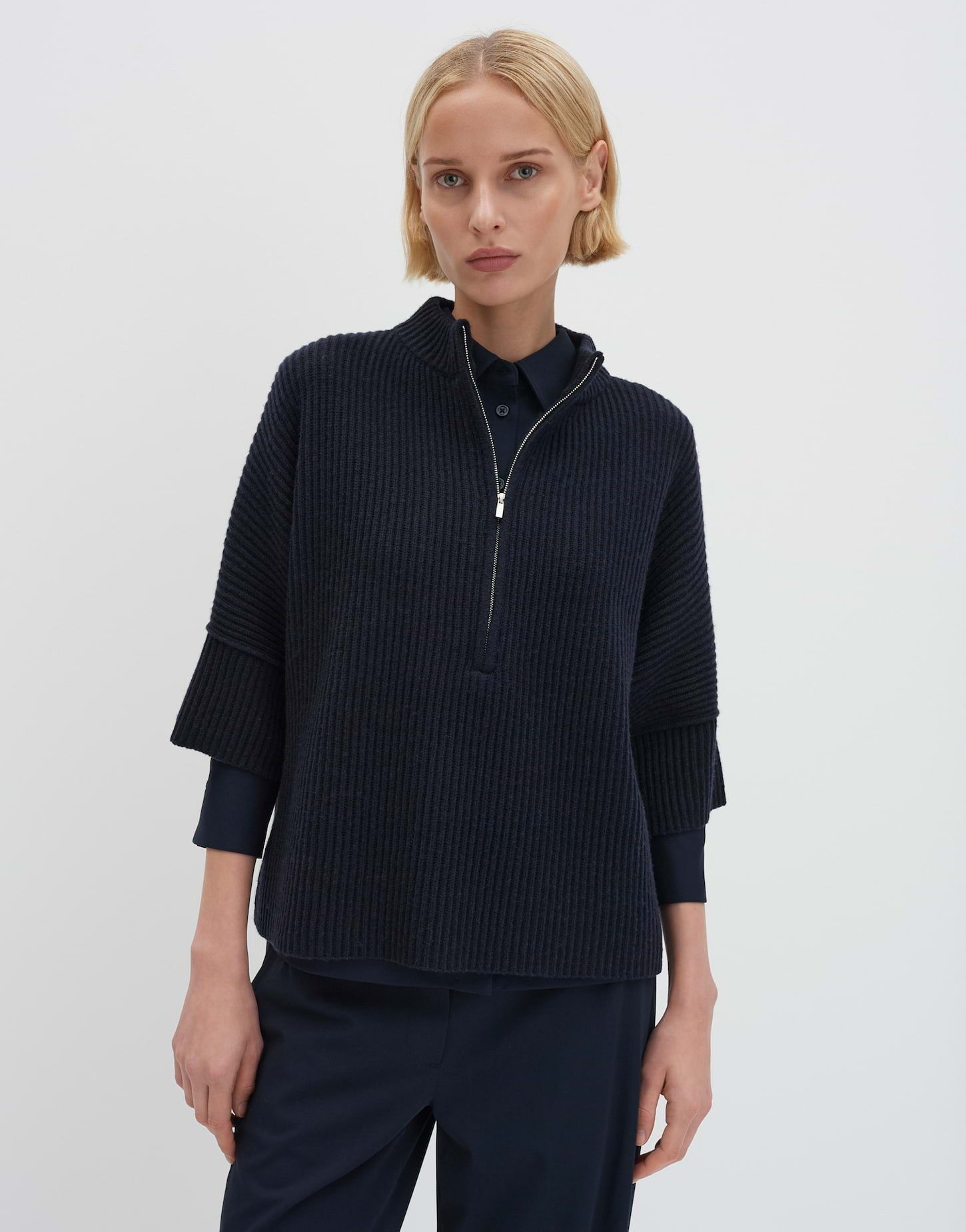 someday Strickpullover TALJA DETAIL Loose aus weichem Rippstrick oversized, Rippstruktur