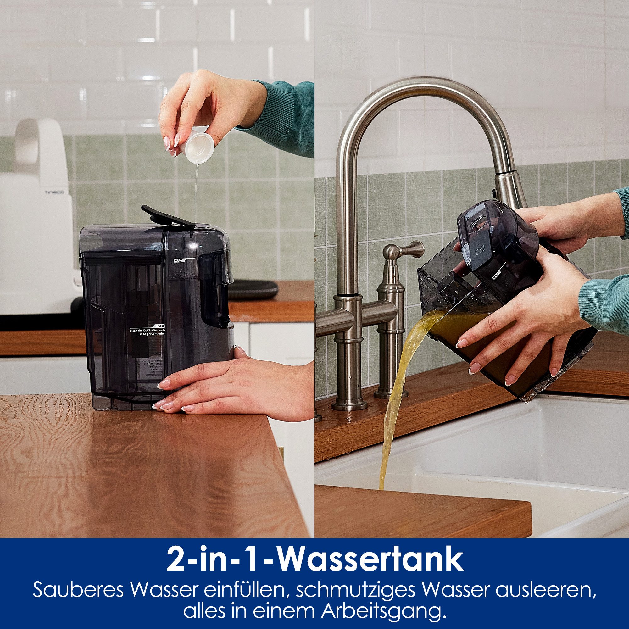 Tineco Teppichreinigungsgerät iCarpet Spot Fleckentferner, 2-Tank System, 3,7kg leicht, 300 W, beutellos, Fleckenreiniger mit Vorbehandlungslösung, für Auto- un – Bild 4 von 5