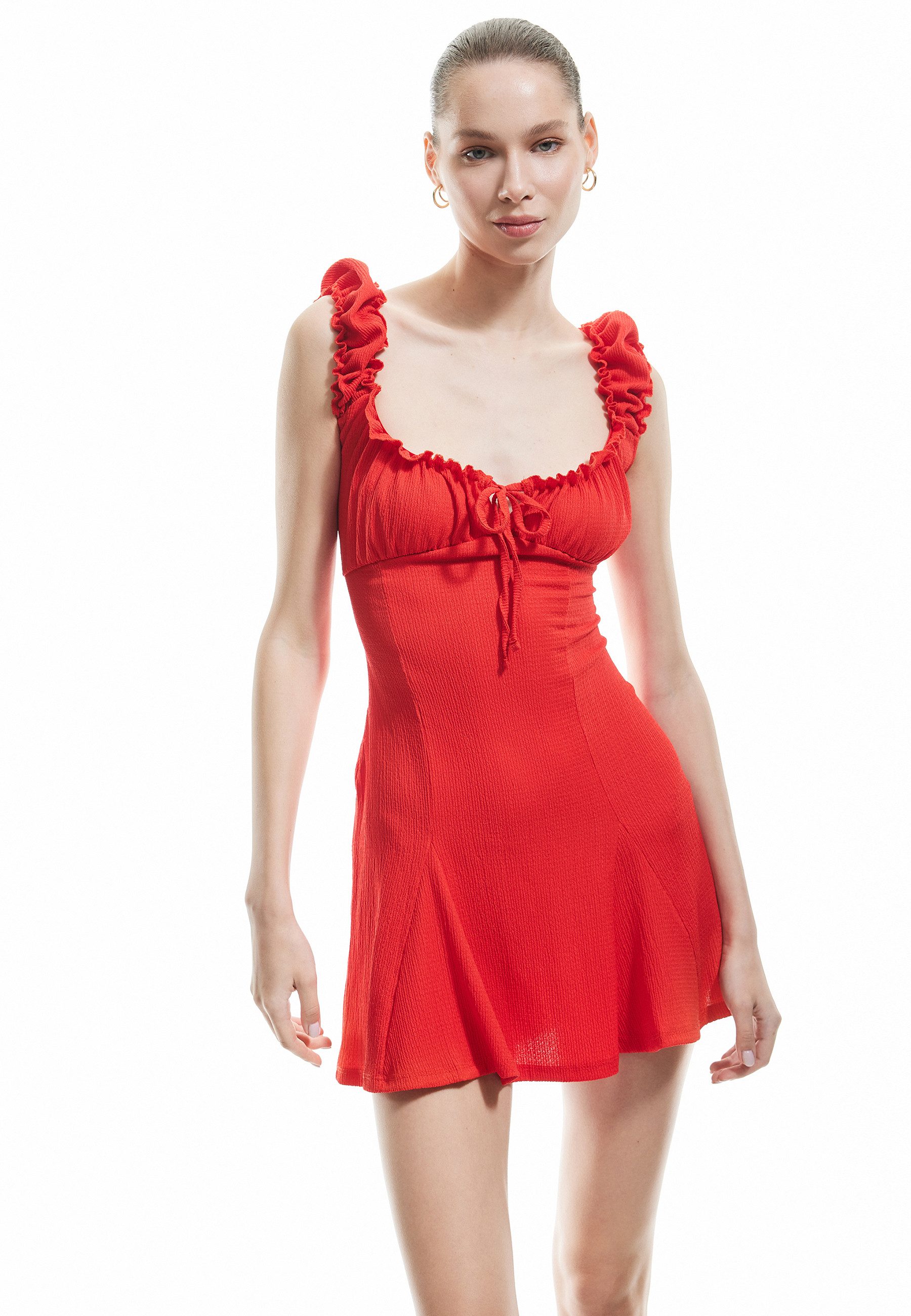 Koton Minikleid Koton Ärmelloses Rüschen-Minikleid