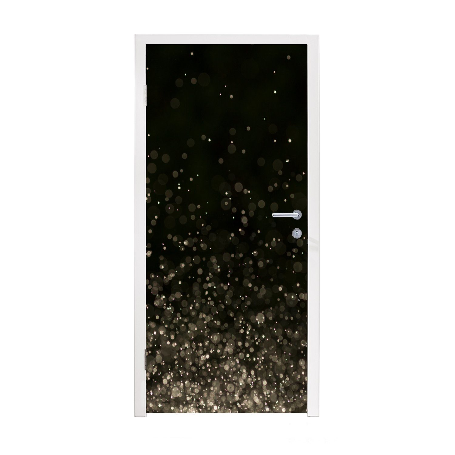 MuchoWow Türtapete Glitter - Abstrakt - Schwarz, Matt, bedruckt, (1 St), Fototapete für Tür, Türaufkleber, 75x205 cm
