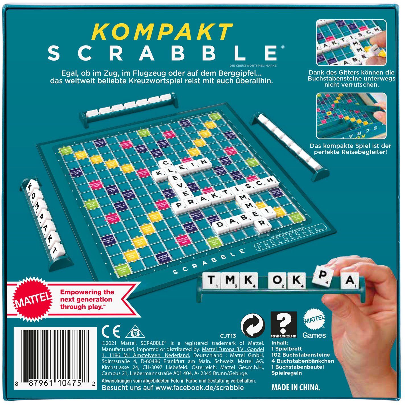 games Spiel, Mattel Scrabble Kompakt