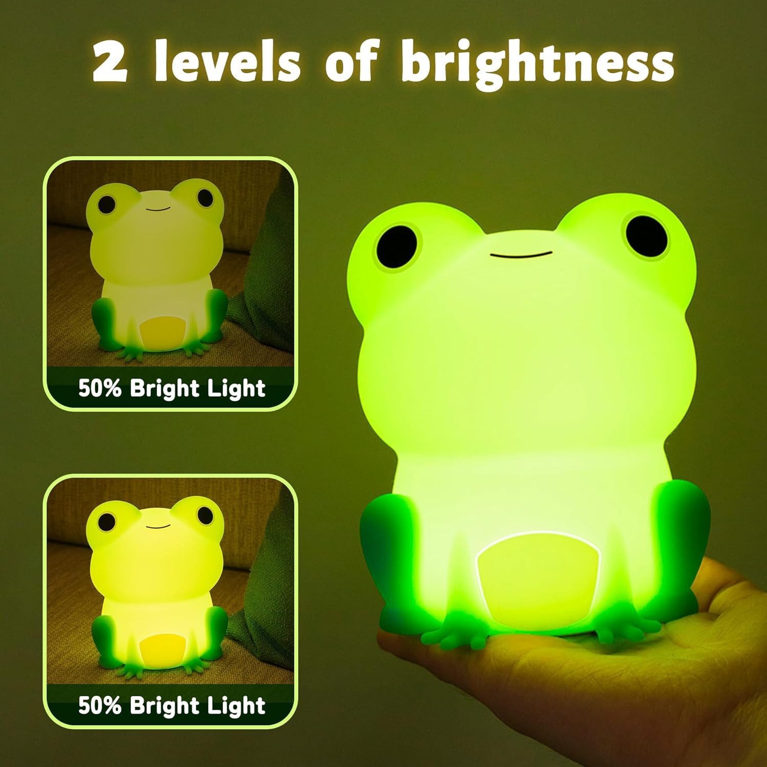 FELIXLEO LED Nachtlicht Süßes Frosch Nachtlicht LED Silikon Lampe für Kinder