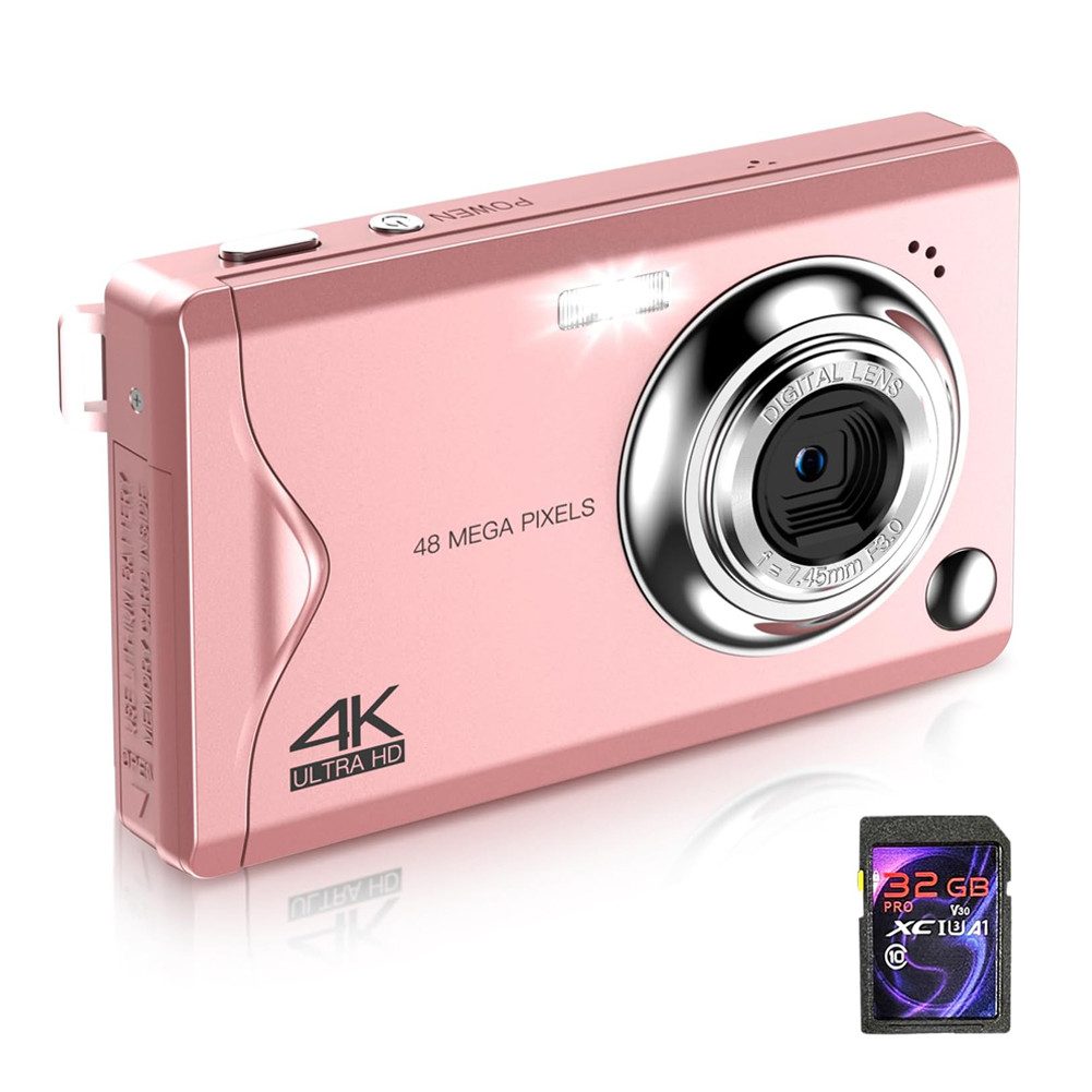 Fine Life Pro Kompaktkamera (48 MP, 16X Digitalzoom kompakte Fotokamera für Teenager Erwachsene Anfänger)