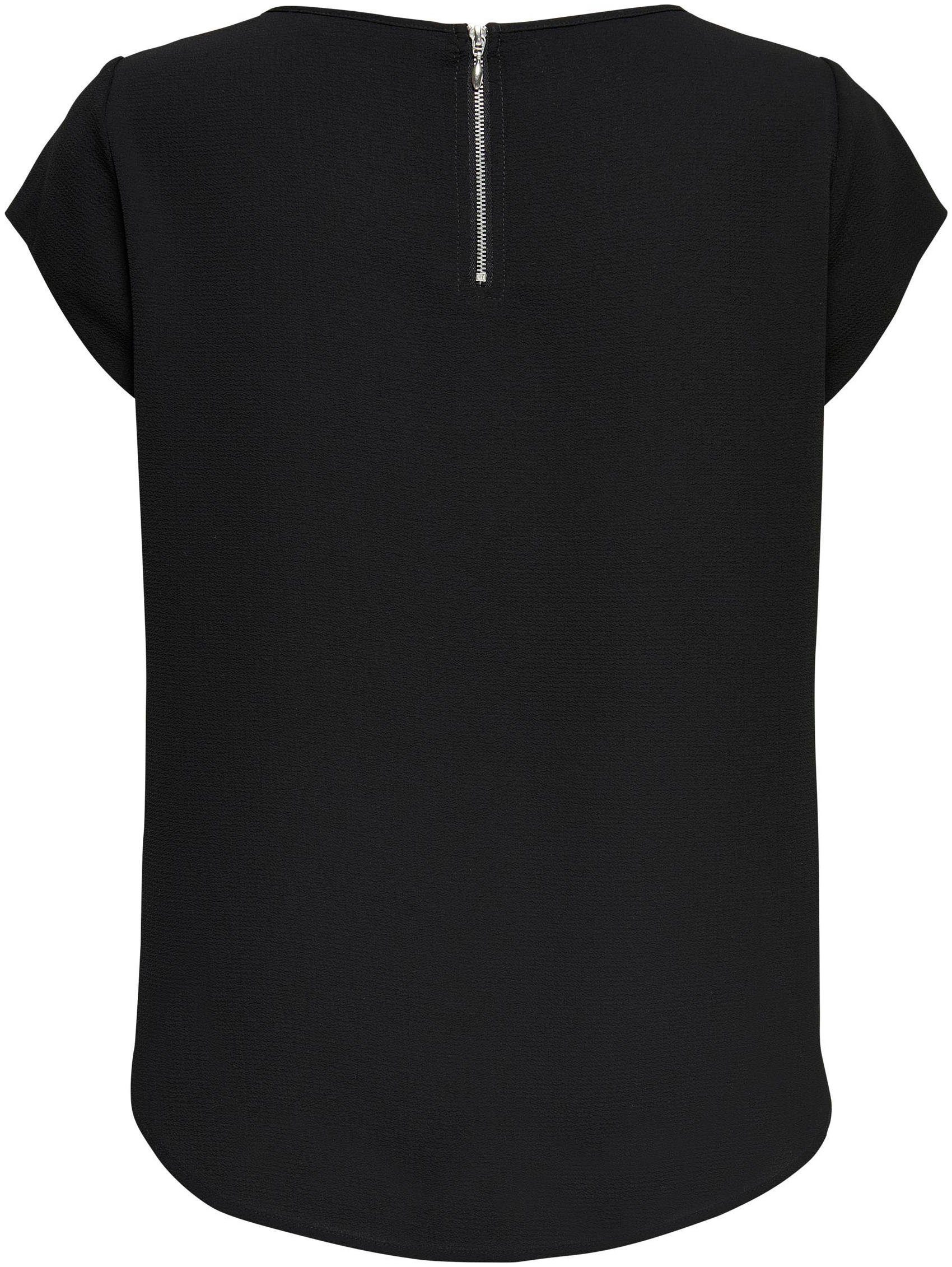 ONLY Kurzarmbluse SOLID TOP ONLVIC PTM black NOOS S/S