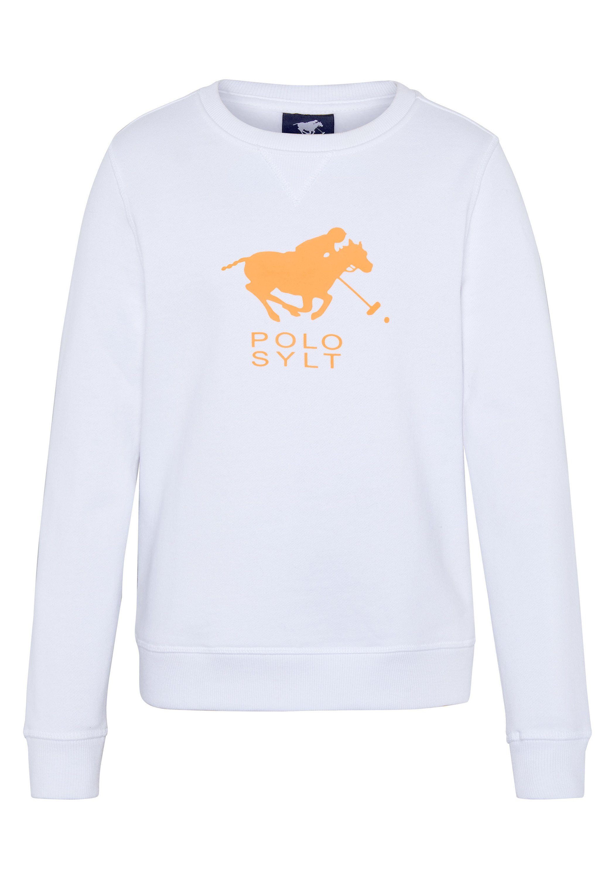 Polo Sylt Sweatshirt mit Label-Print Bright White