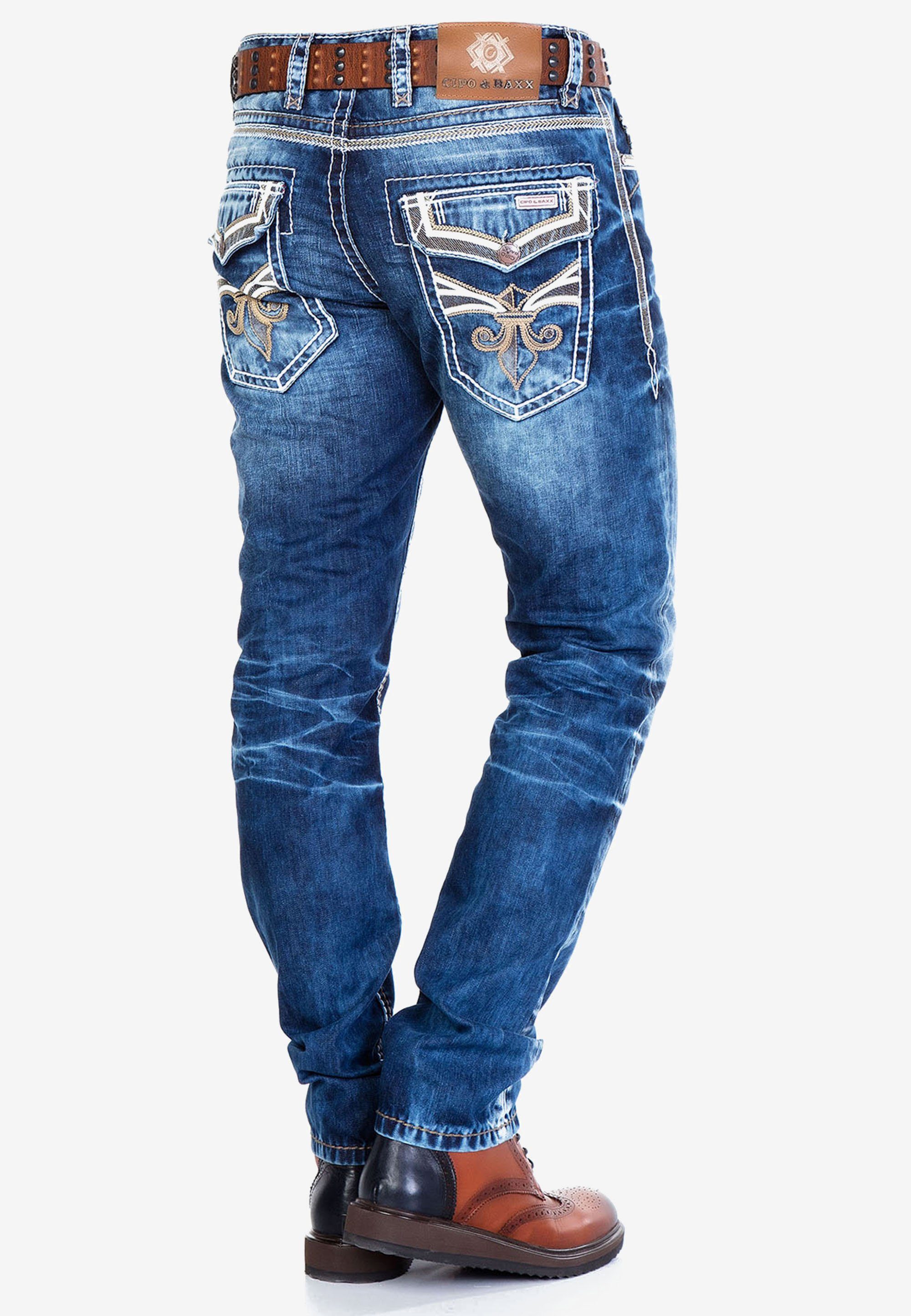 Jeans rockigen in Baxx mit & Cipo Straight Waschungen Fit Bequeme