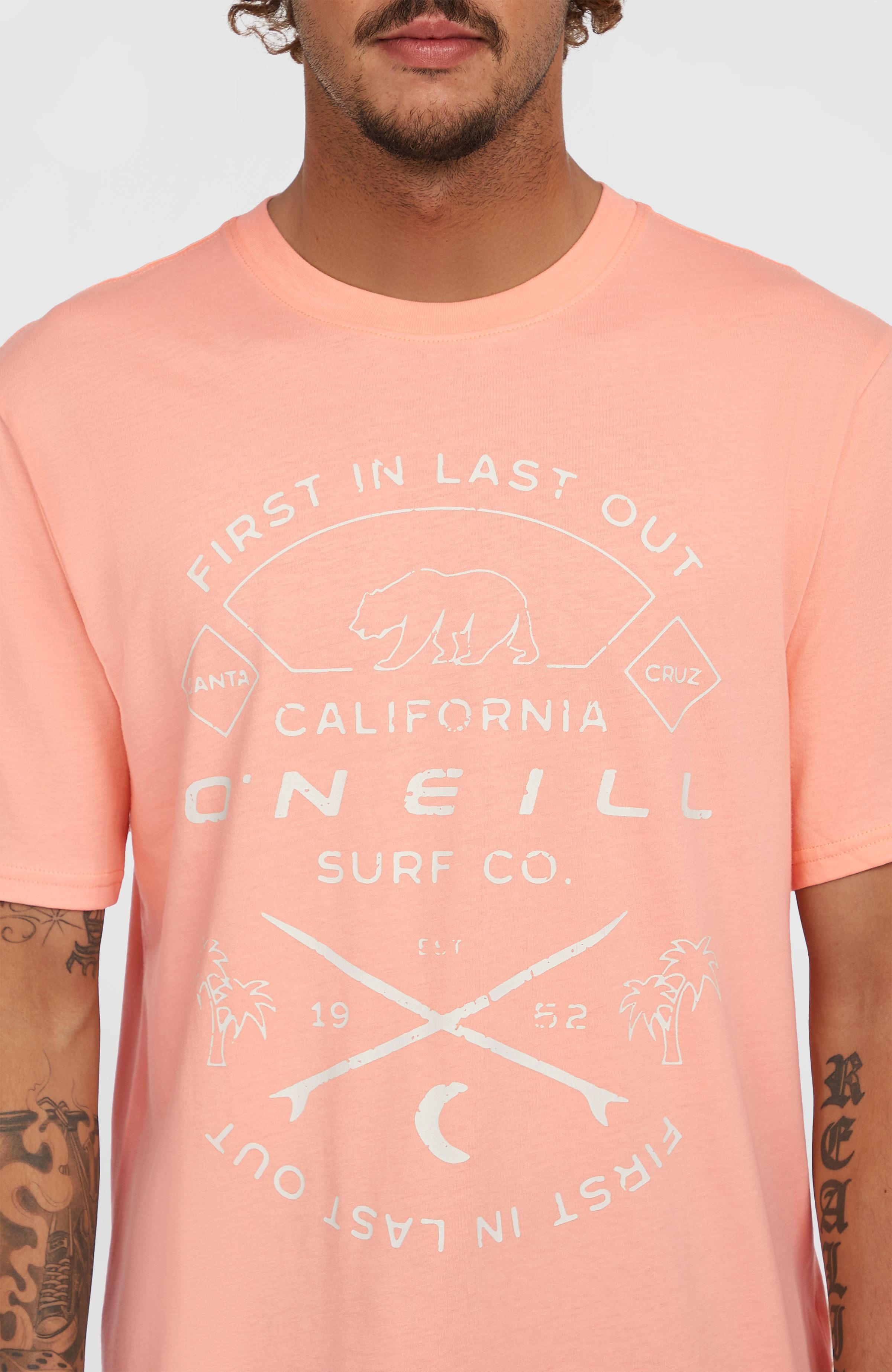 O'Neill T-Shirt JACK O'NEILL MUIR T-SHIRT mit auffälligem Branding auf der Vorderseite, Kurzarm-Design