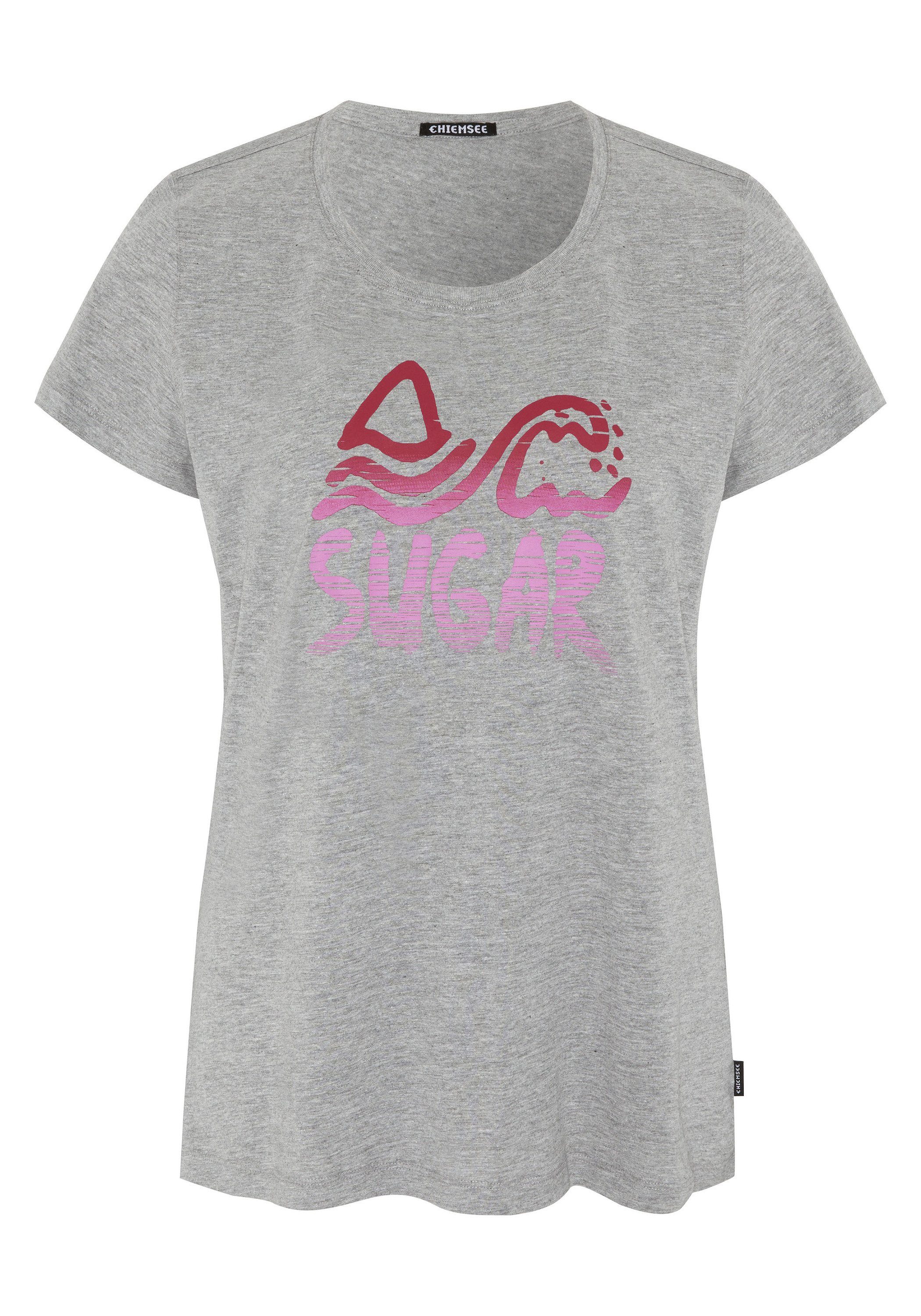 Frontprint 1 Print-Shirt T-Shirt mit farbenfrohem Grey/Pink Medium Chiemsee