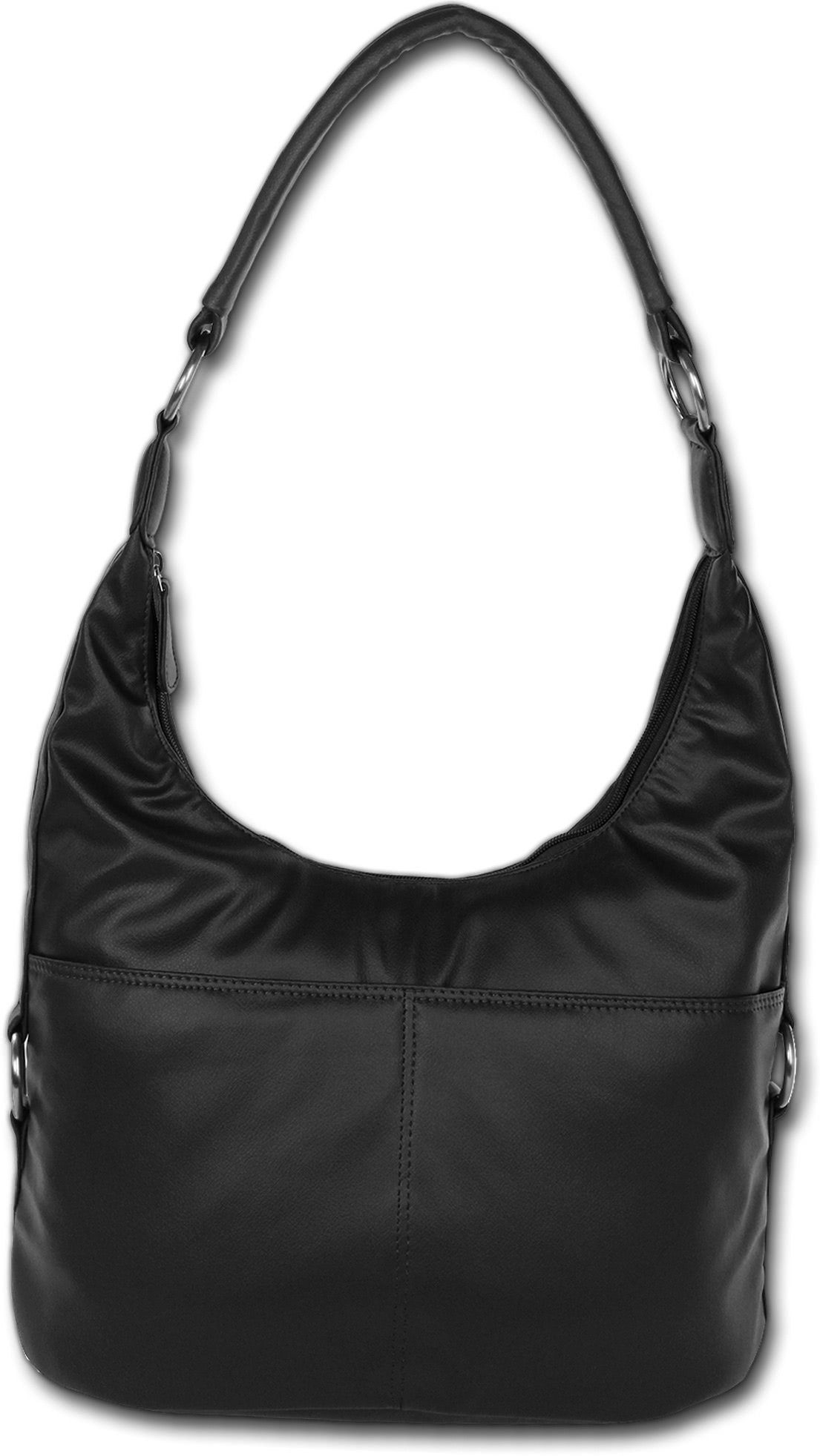 DrachenLeder Beuteltasche OTS100X DrachenLeder Kunstleder Tasche Damen (Beuteltasche), Damen Beuteltasche Kunstleder, schwarz ca. 37cm x ca. 25cm