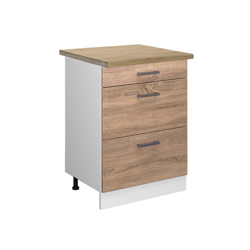 Vicco Unterschrank R-Line, Sonoma/Weiß, 60 cm günstig online kaufen