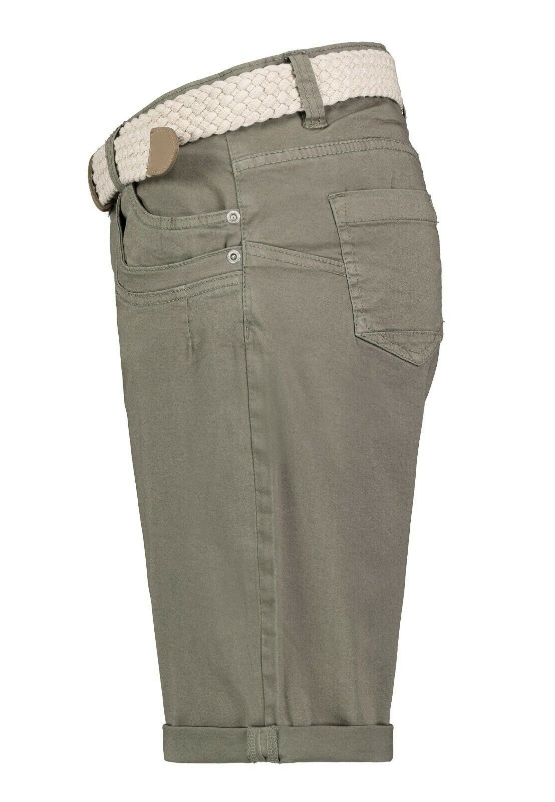 Stitch & Soul Bermudas Damen Short Bermuda kurze Hose Sommer Chino Stoff Hose mit Gürtel