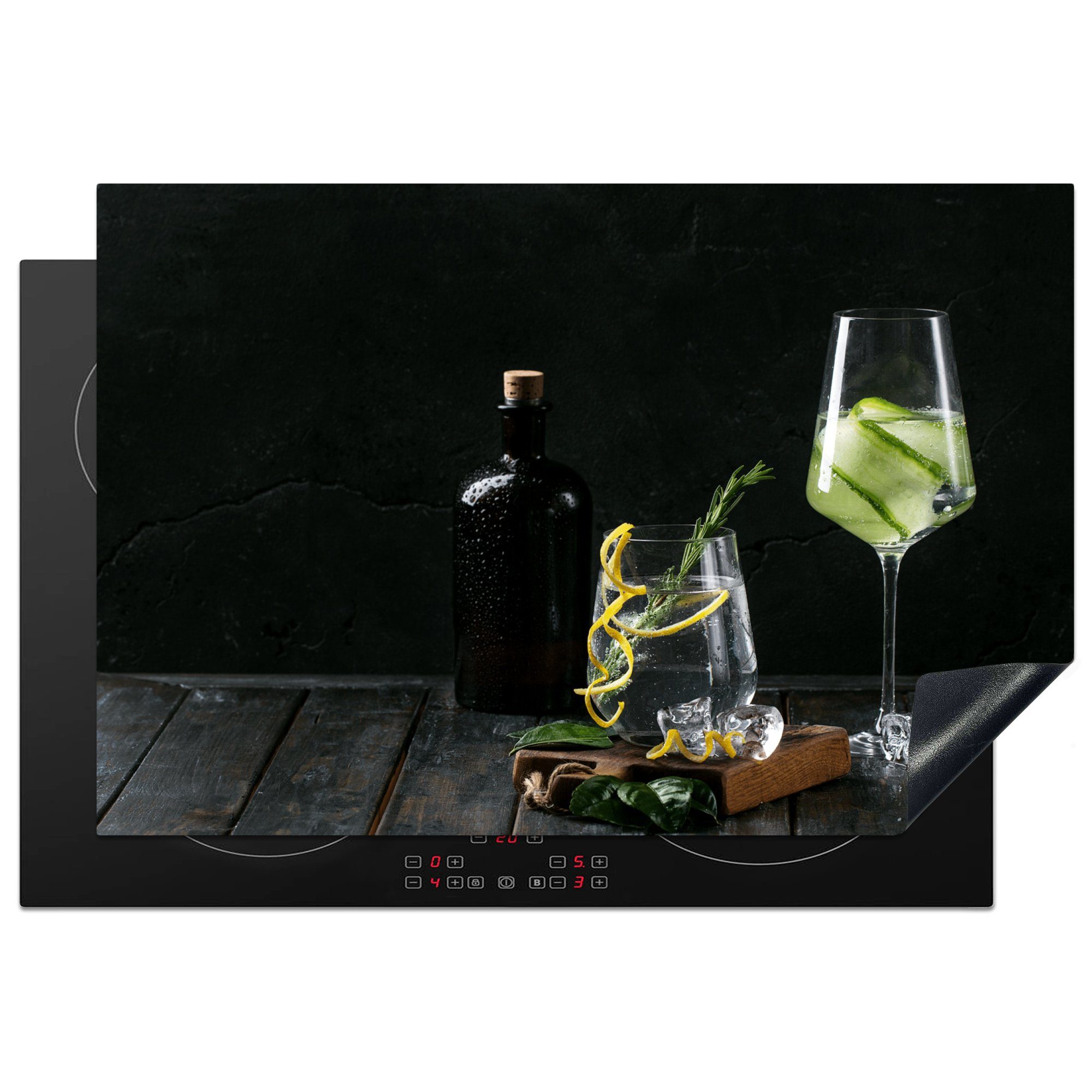 MuchoWow Herd-Abdeckplatte Weinglas - Induktionsschutz - Getränk - Glas, Vinyl, (1 tlg), Cerankochfeld Abdeckung, Herd Abdeckplatten Vinyl, 76x51.5 cm