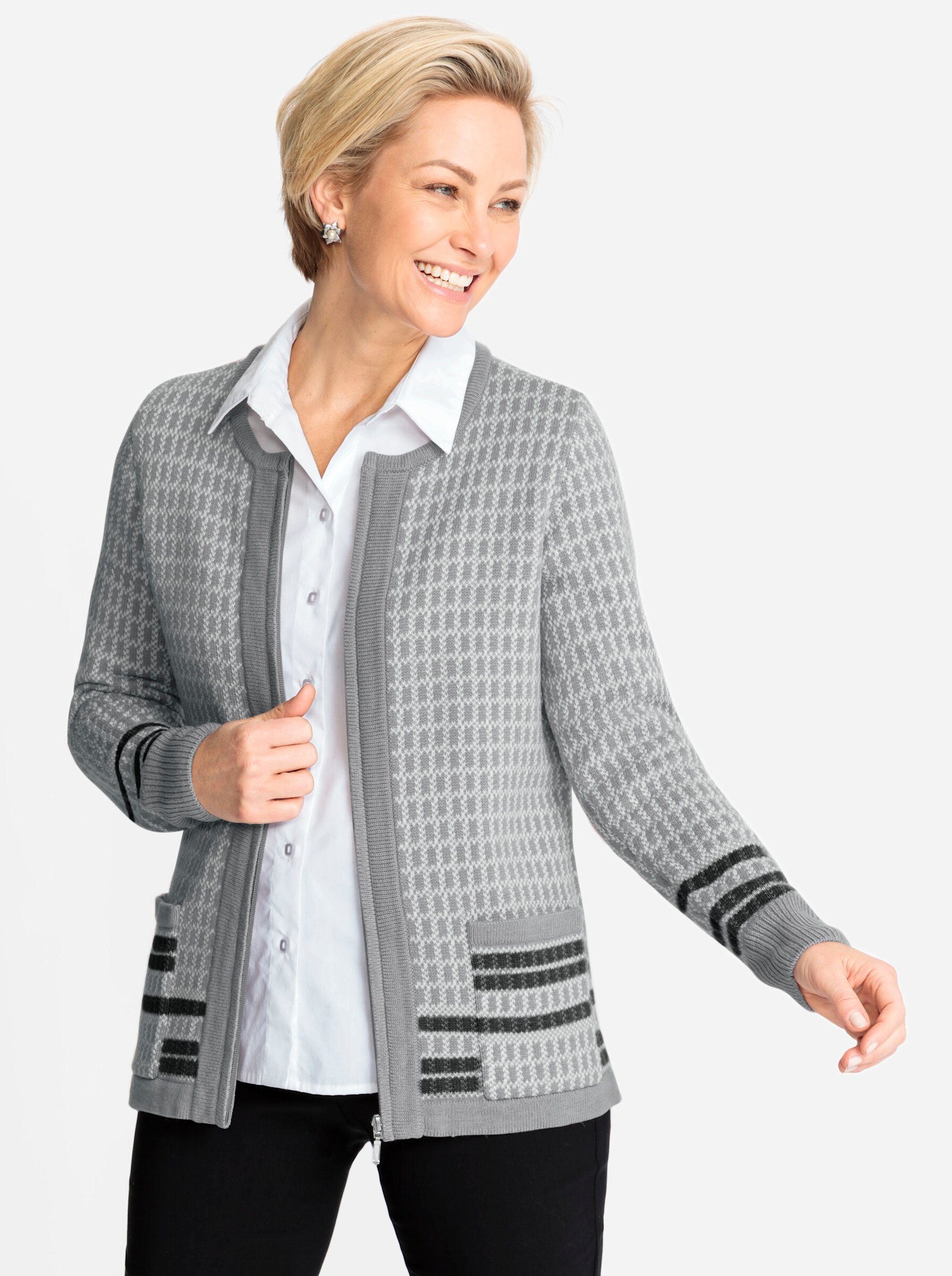 Witt Strickjacke Strickjacke Langarm Jacquard günstig online kaufen