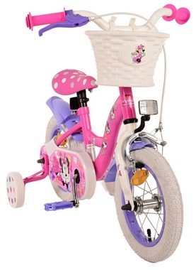 Volare Kinderfahrrad Minnie - Mädchen - 12 Zoll - Rosa - 3,5 - 4 Jahre, bis 60 kg, 85% zusammengebaut, Lenkerhöhe einstellbar