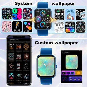 PTHTECHUS Smartwatch (1,83 Zoll, Andriod iOS), Kinder Touchscreen Fitnessuhr IP68 wasserdichter Fitness Aktivitäts