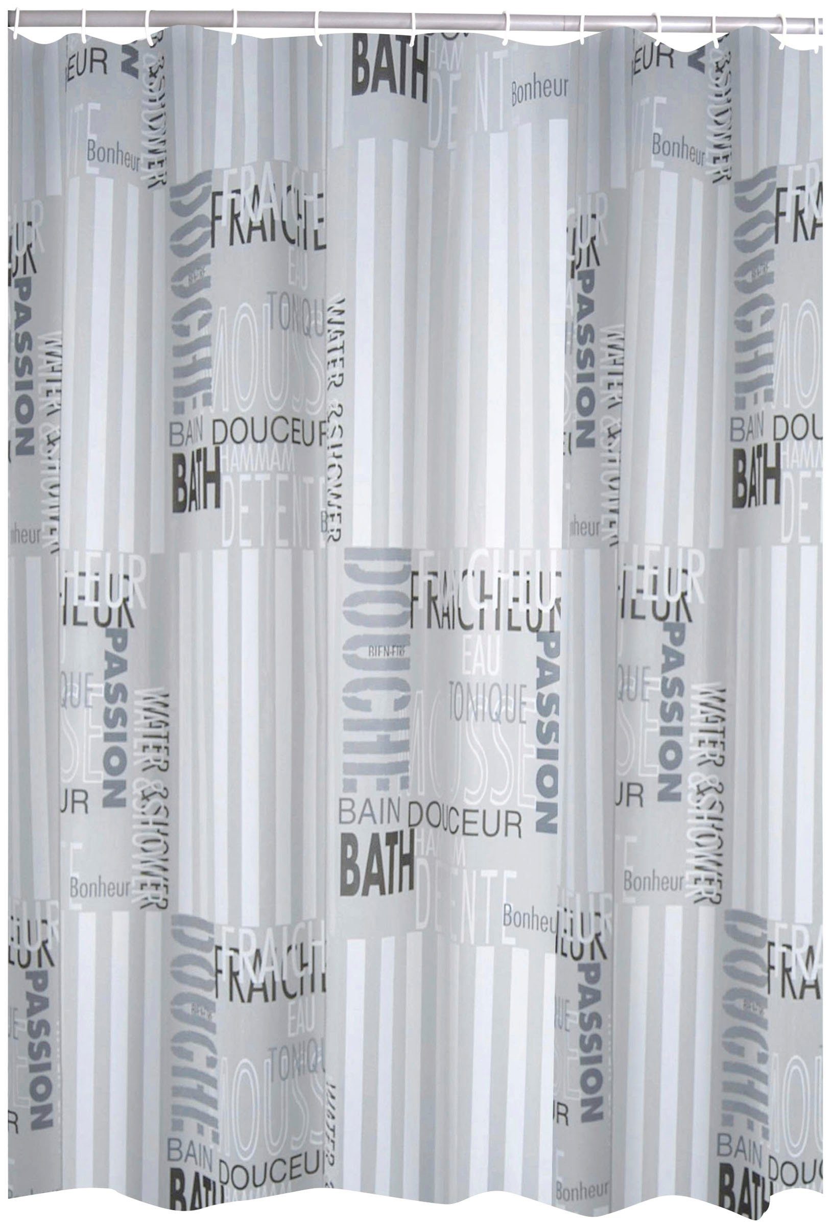 Ridder Duschvorhang Font Breite 180 cm günstig online kaufen