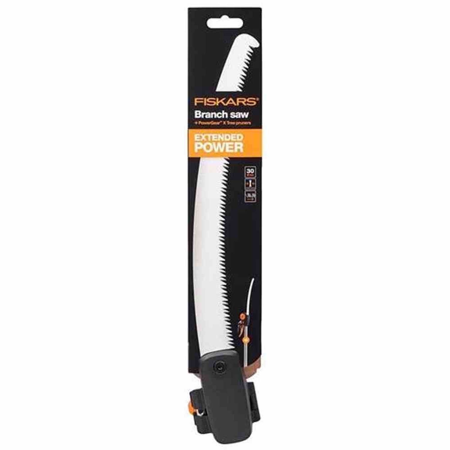 Fiskars Grasschere Teleskop-Schneidgiraffe UPX86 + Adapter-Baumsäge