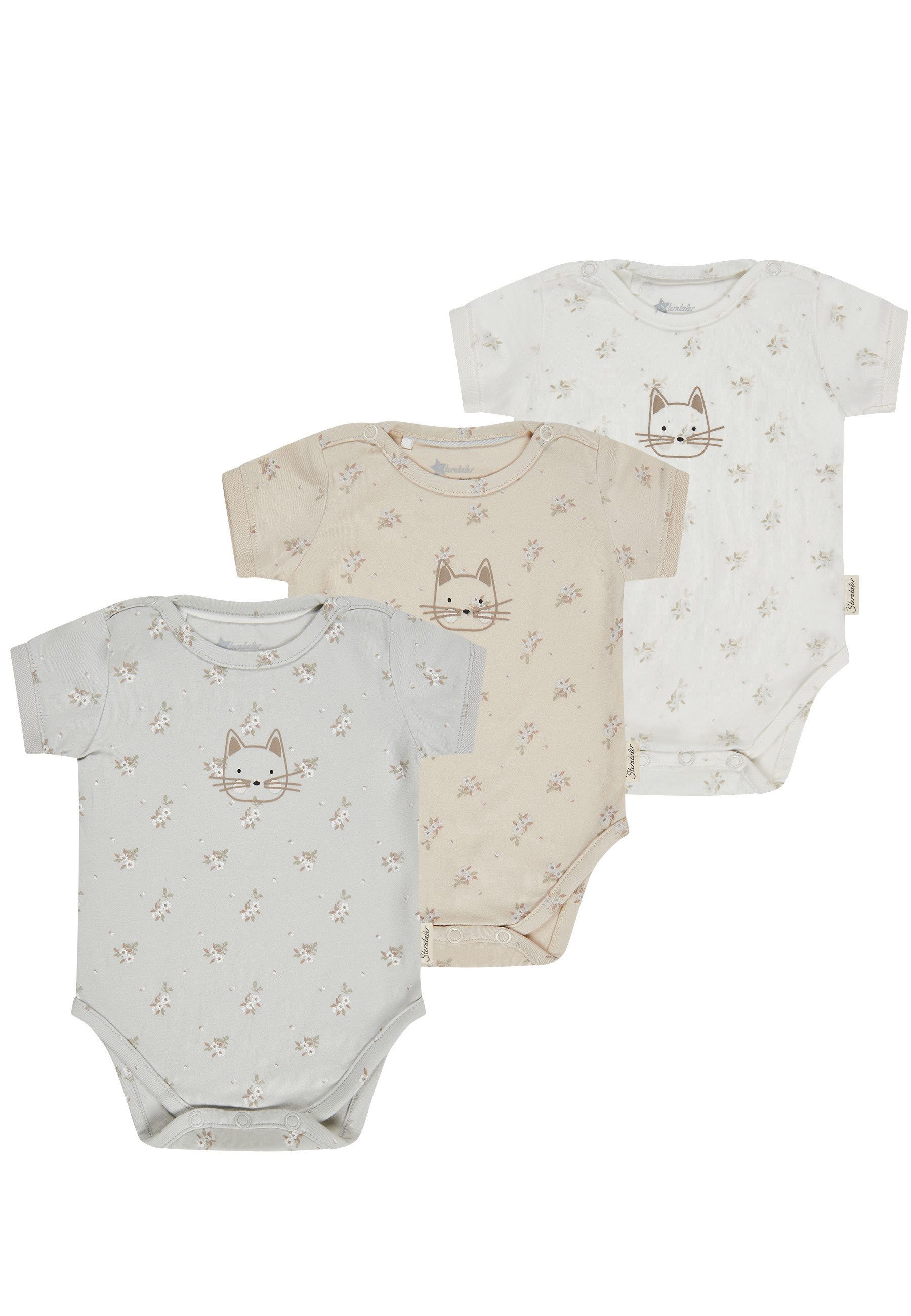 Sterntaler® Body Set Bodys 3er Pack Katze (1-tlg)