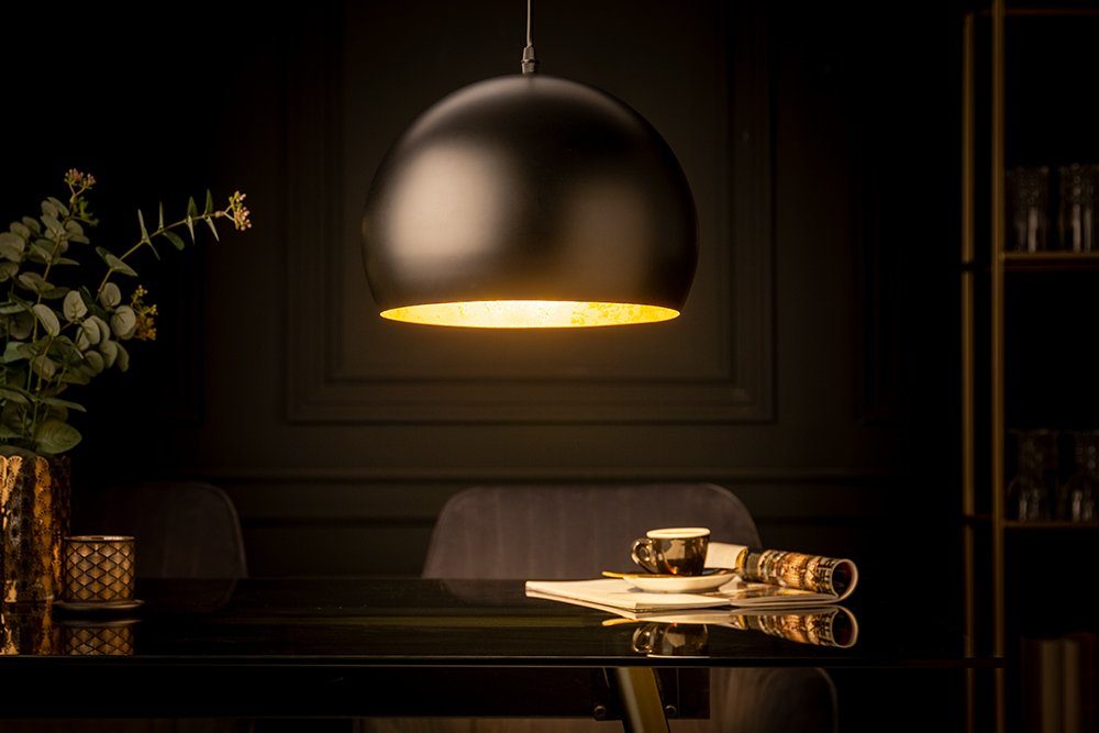 / · riess-ambiente Wohnzimmer schwarz Esszimmer · Hängeleuchte 30cm gold, Küche GOLDEN BALL ohne Metall Leuchtmittel, BLACK ·