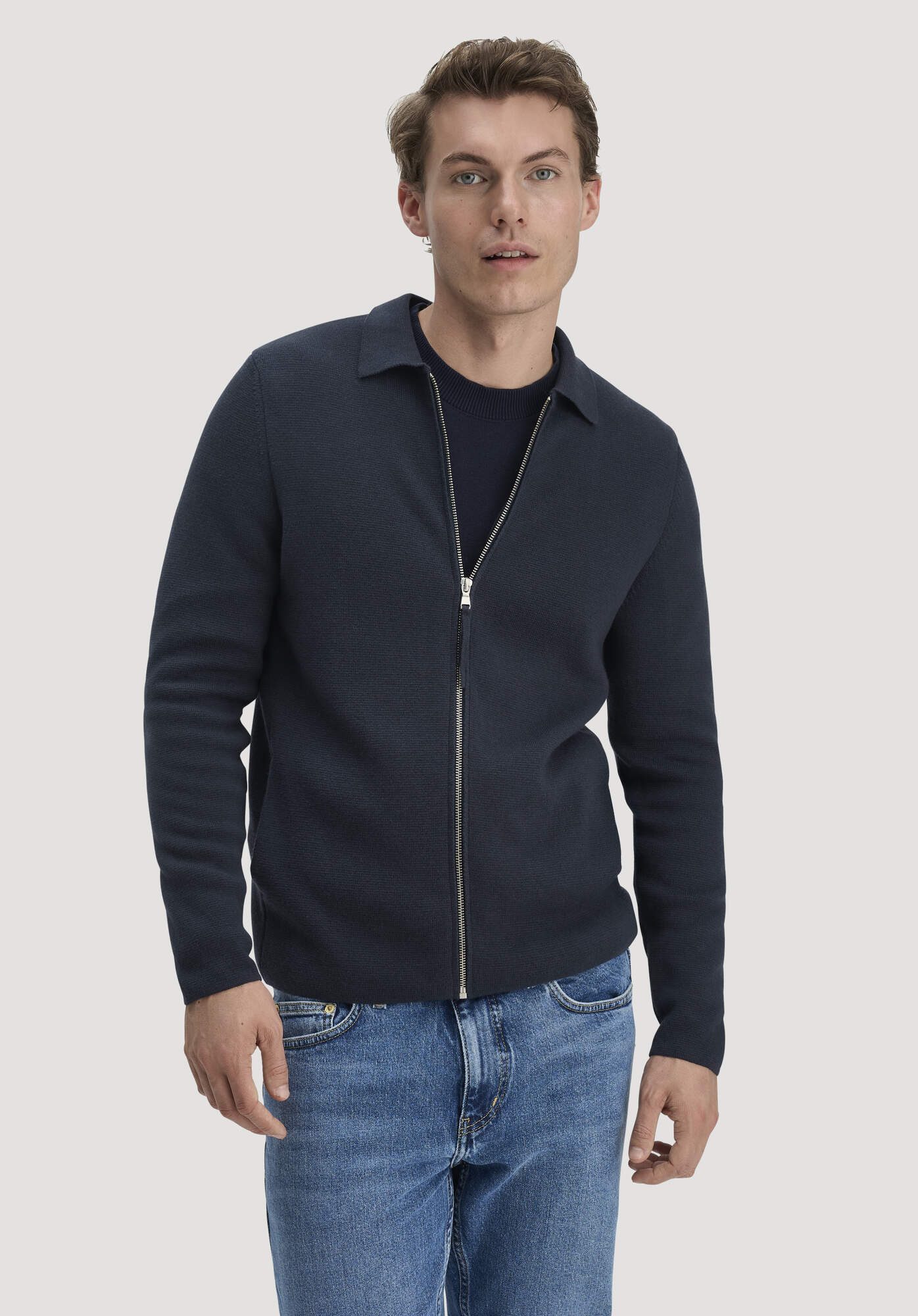 Hessnatur Strickjacke aus Bio-Baumwolle mit Bio-Merinowolle (1-tlg)