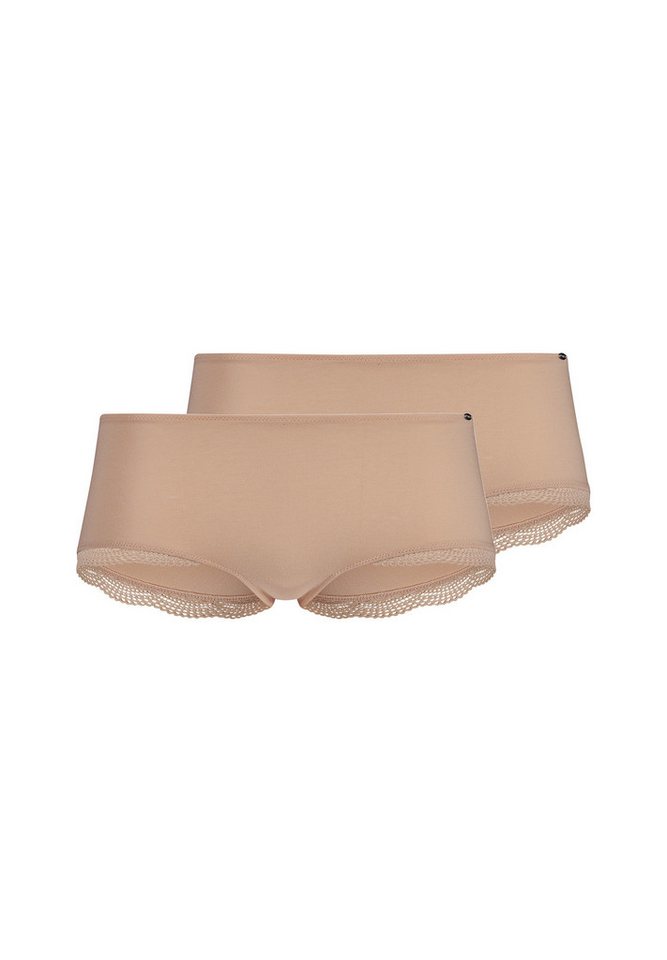 Skiny Panty Classicotton (2er Pack) bequem, basic, mit Spitze, Baumwollmix
