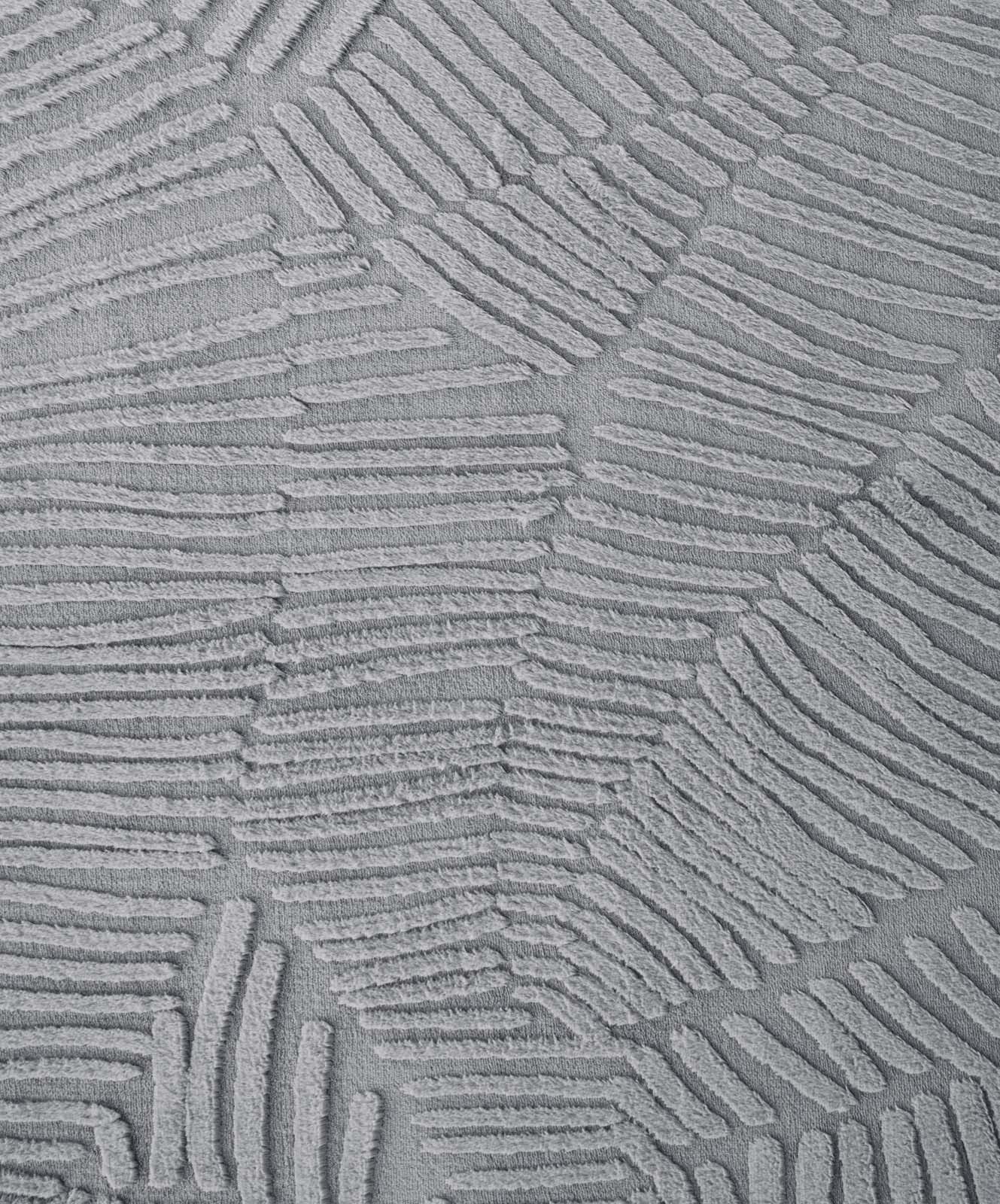 TaraCarpet Teppich Taipe-Pianta Hasenfell extra weich Hoch-Tief-Struktur, rechteckig, Höhe: 13 mm, Hasenfell Blätter grau Wohnzimmer Schlafzimmer Esszimmer 60X110