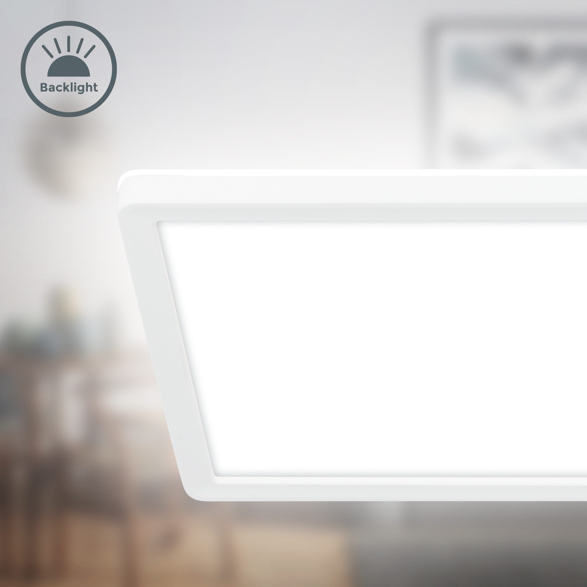 B.K.Licht LED Deckenleuchte Panel Flach 30mm Backlight Effekt LED Deckenlampe Wohnzimmer, LED fest integriert, 4000K - Neutralweiß, versch. Größen & Farben, Badezimmer, Küche, Wohnzimmer, Kinderzimmer