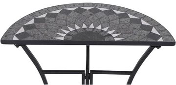 Siena Garden Gartentisch Como, Stahlgestell in matt schwarz, Tischplatte in Mosaikoptik