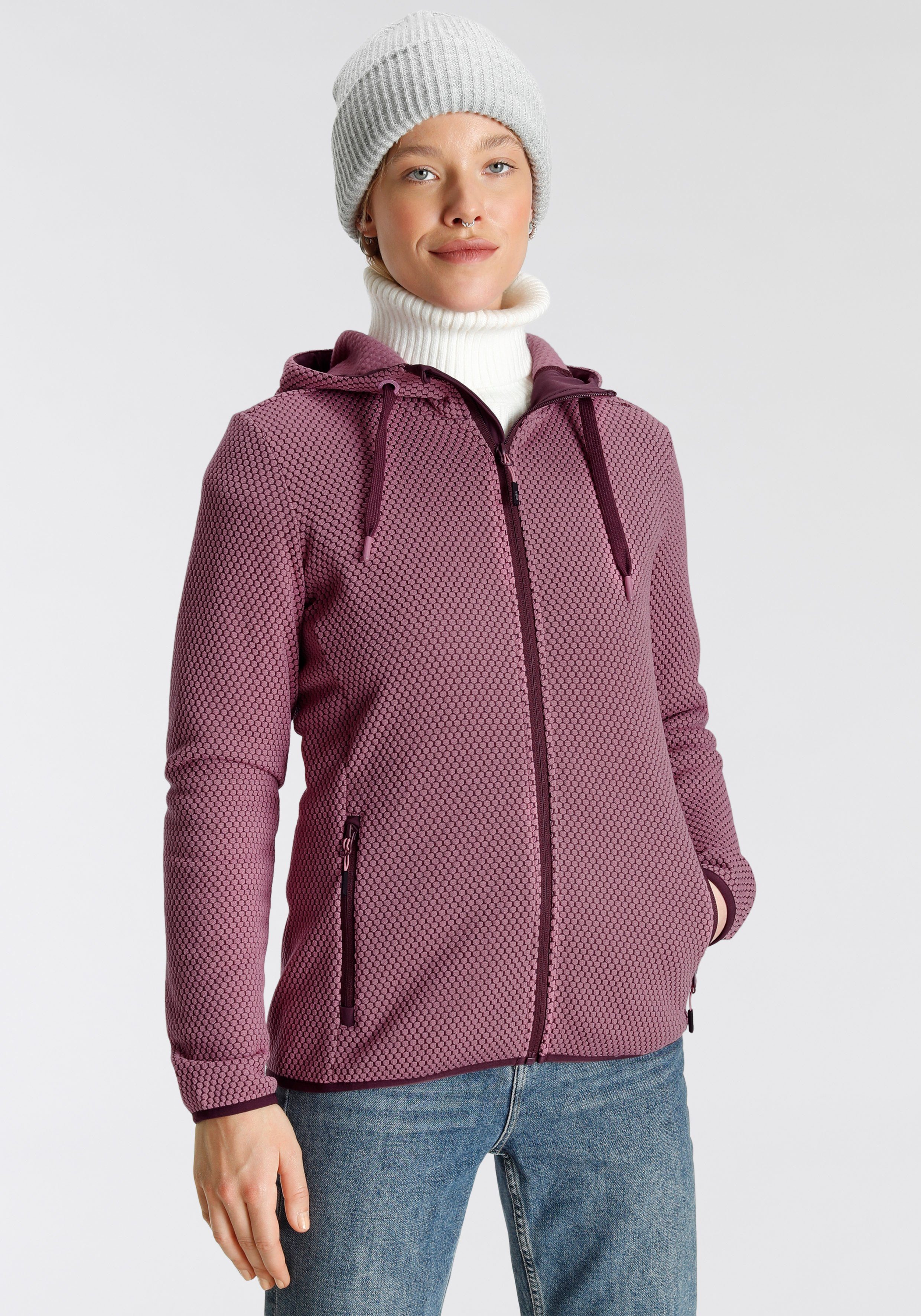 Outlet-Schnäppchen CMP Strickfleecejacke & Atmungsaktiv Windabweisend bordeaux