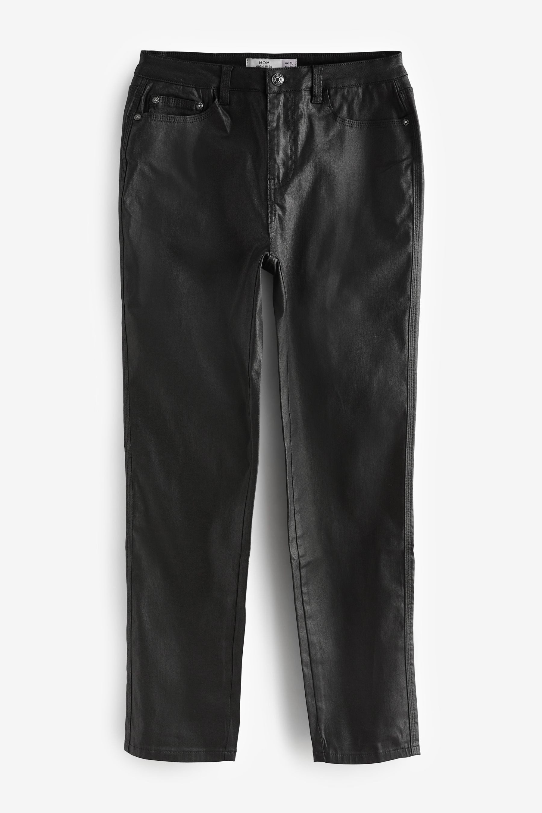 Next Mom-Jeans Beschichtete Mom-Jeans – Kurzgröße (1-tlg)