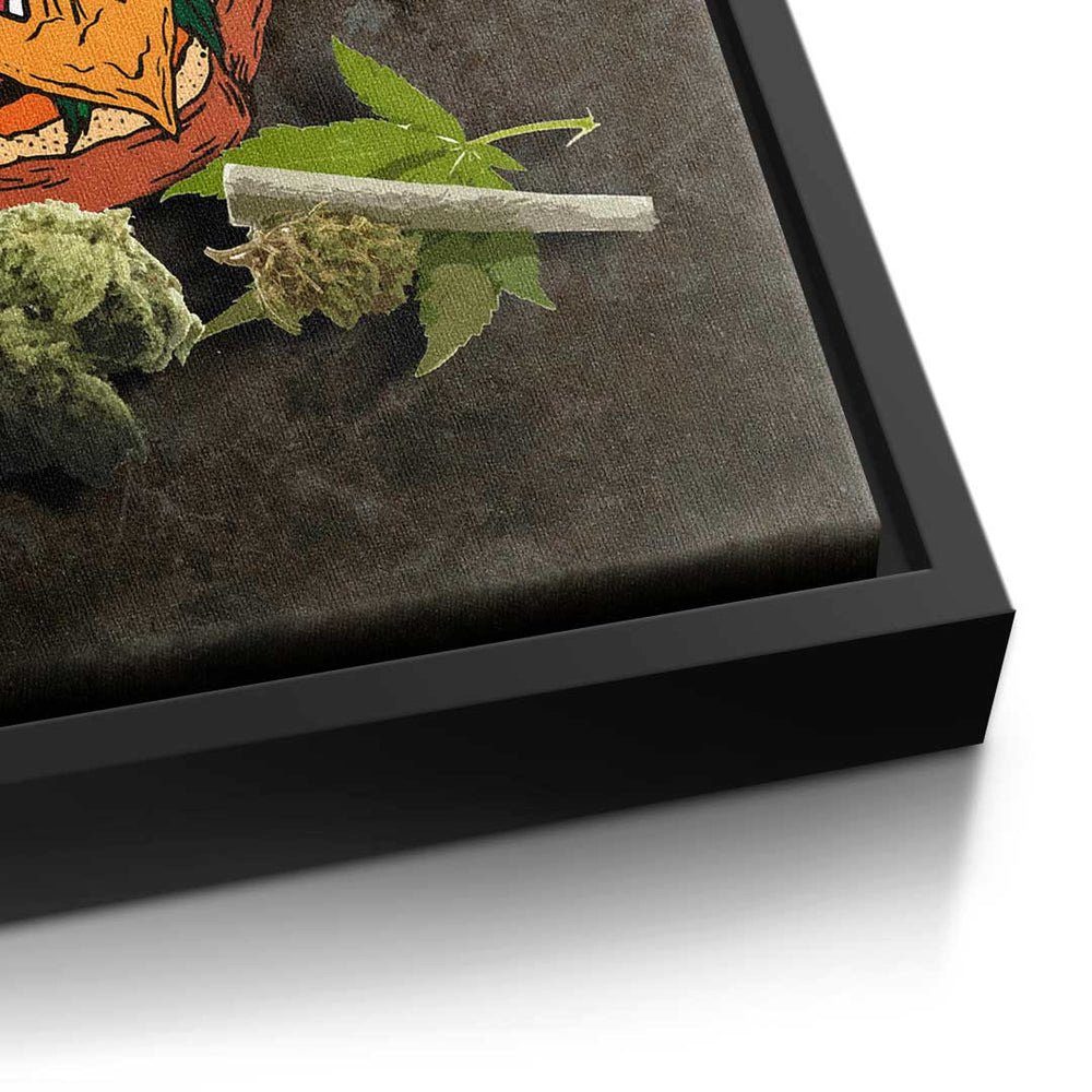 - Leinwandbild - Sandwich Cannabis ohne - DOTCOMCANVAS® Mindset - Leinwandbild, Rahmen Art Premium Pop Motiva