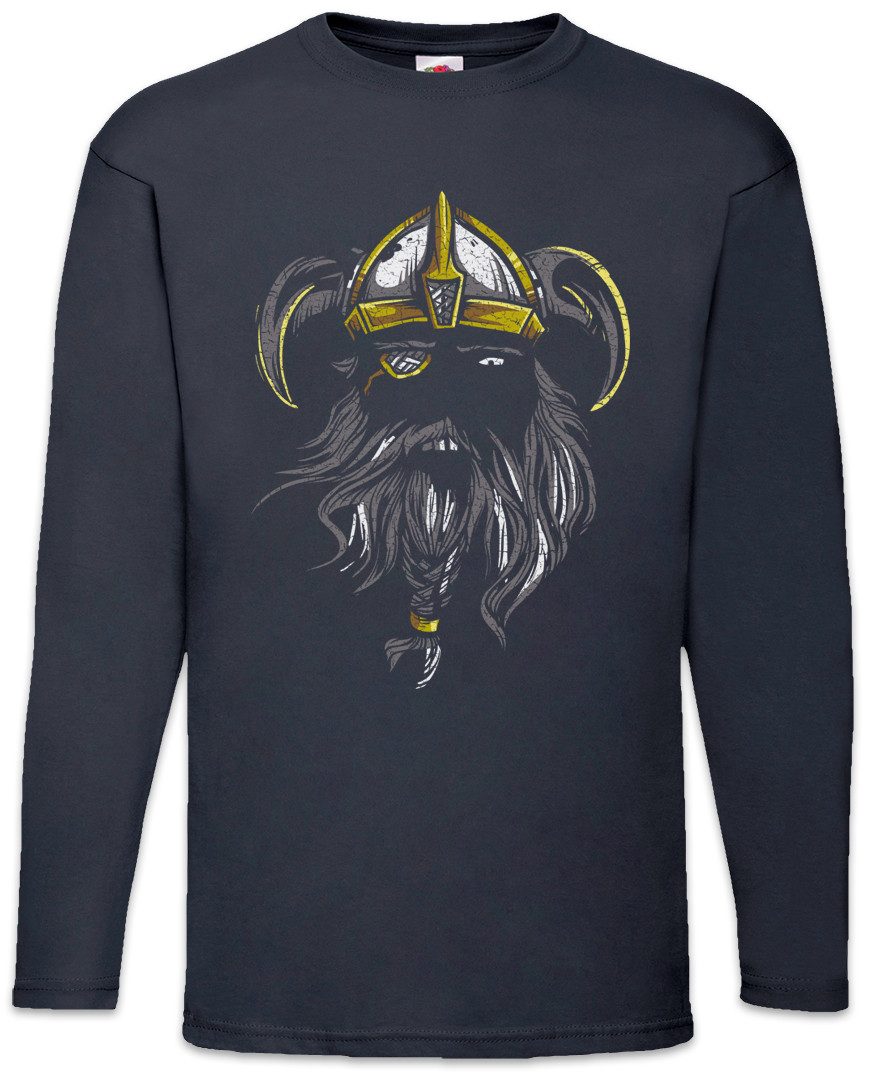 Langarmshirt Odin Face Langarm T-Shirt Berserk Berserker Odhin Vikings Wikinger