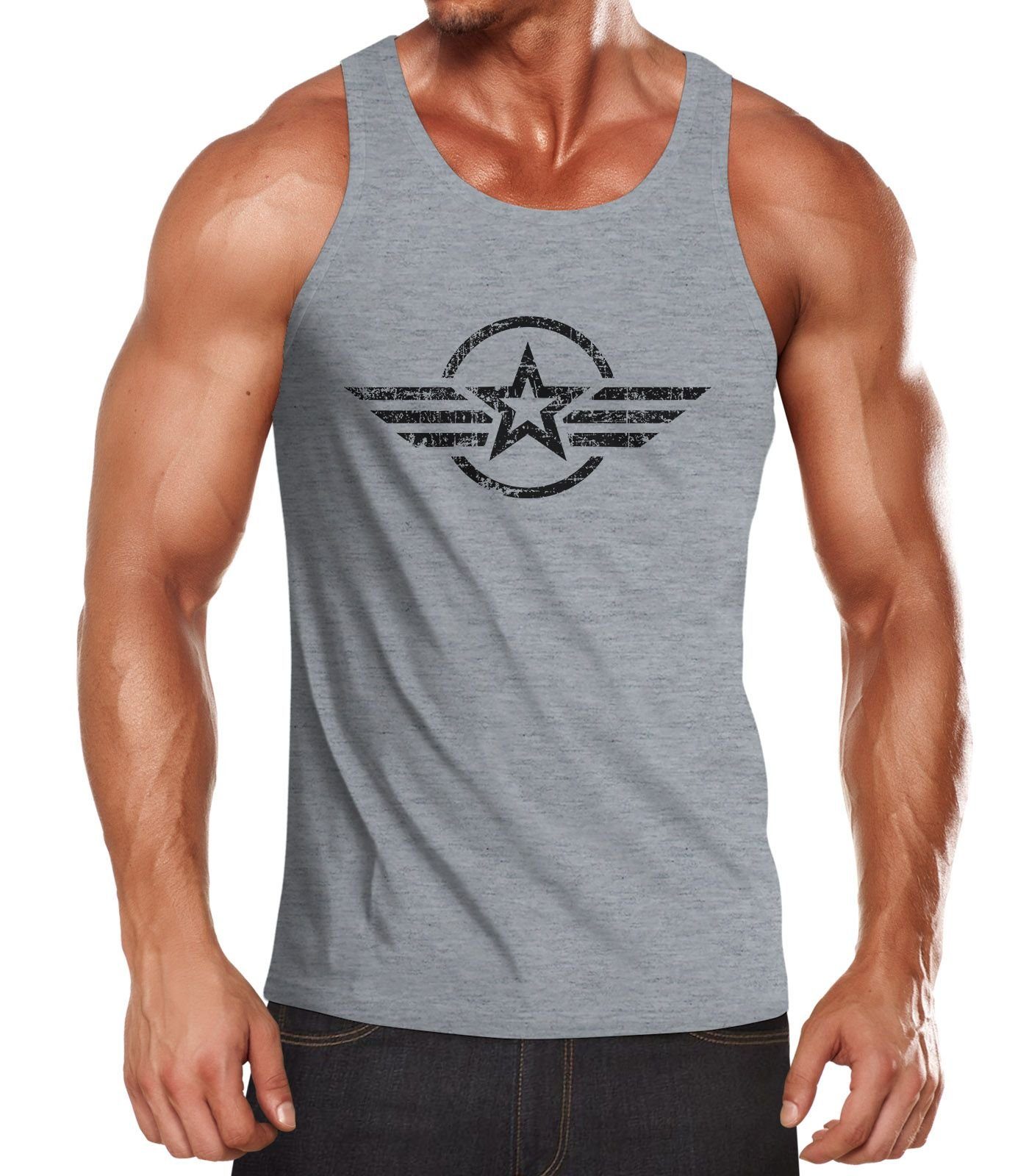 Neverless Tanktop »Herren TankTop Shirt Airforce Symbol Stern Army