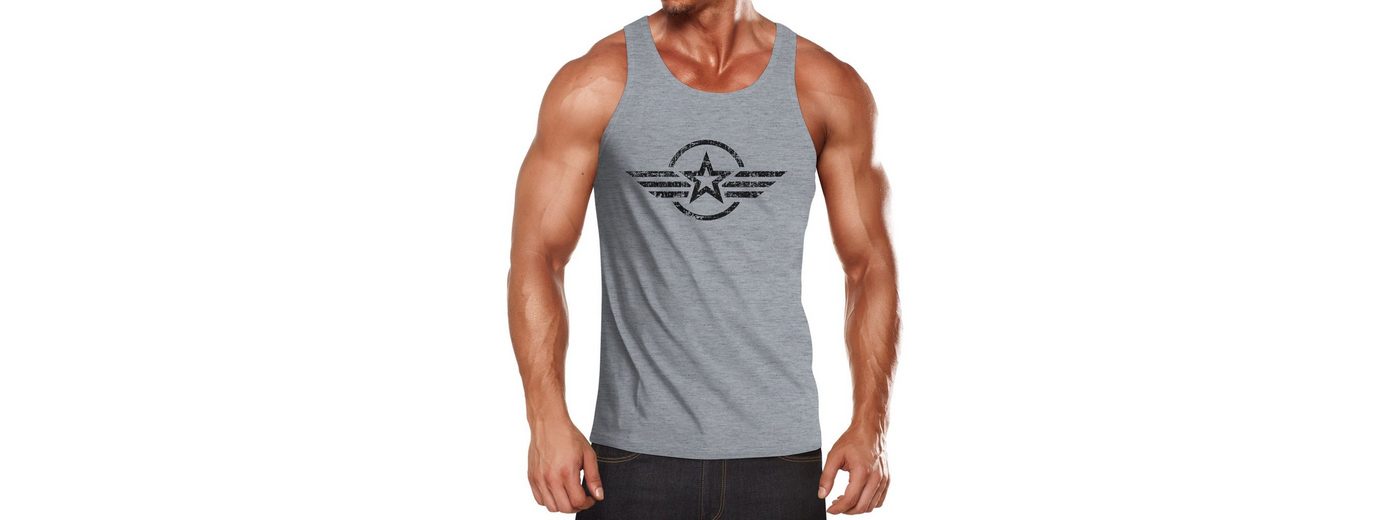 Neverless Tanktop »Herren TankTop Shirt Airforce Symbol Stern Army