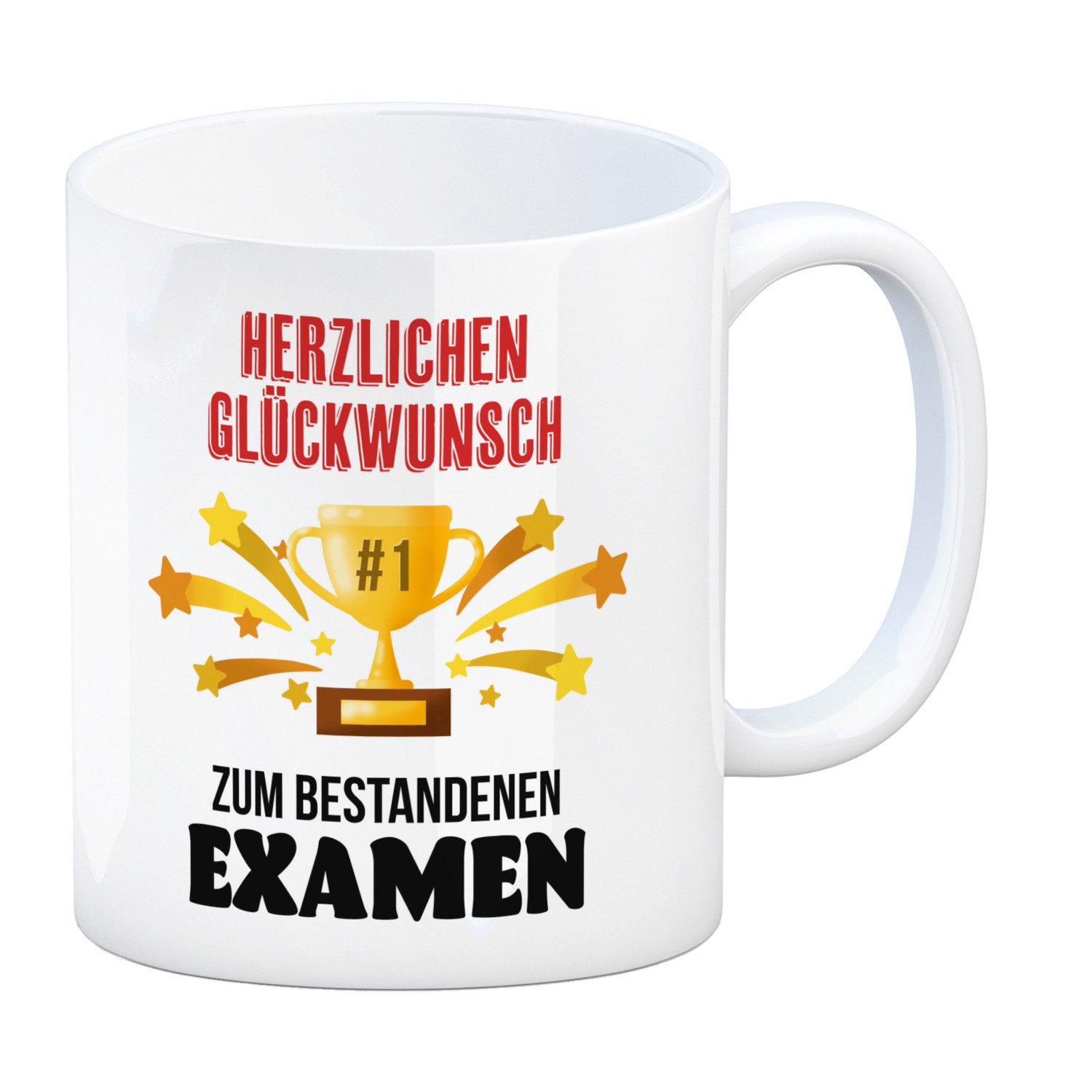Tasse Nummer 1 Pokal Kaffeebecher mit Spruch Glückwunsch zum bestandenen