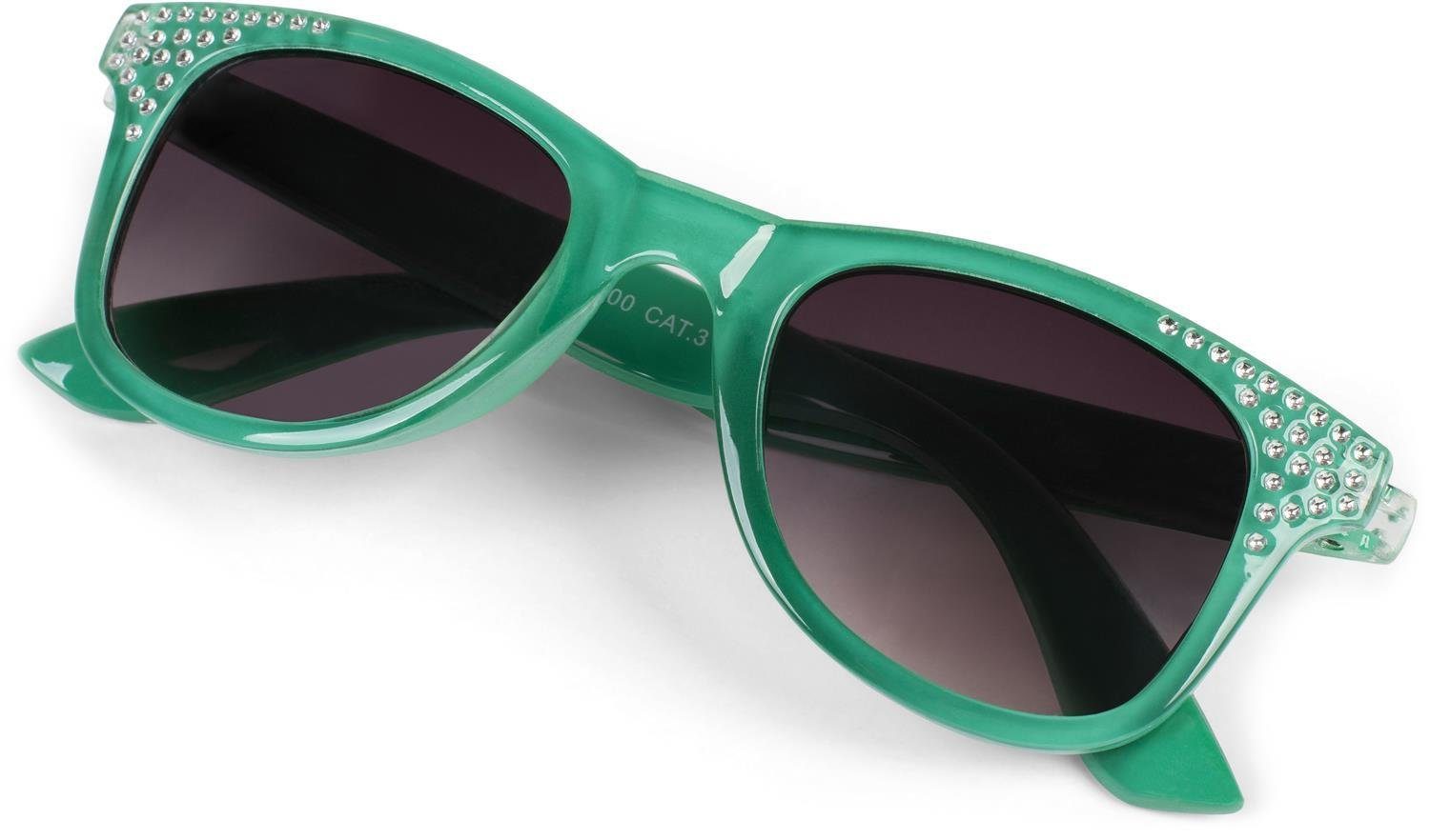 styleBREAKER Sonnenbrille (1-St) Verlauf / Grün Getönt Grau Gestell Glas