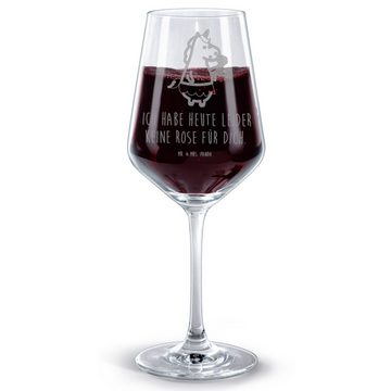 Mr. & Mrs. Panda Rotweinglas Einhorn Dame - Transparent - Geschenk, Einhorn Deko, Spülmaschinenfes, Premium Glas, Luxuriöse Gravur