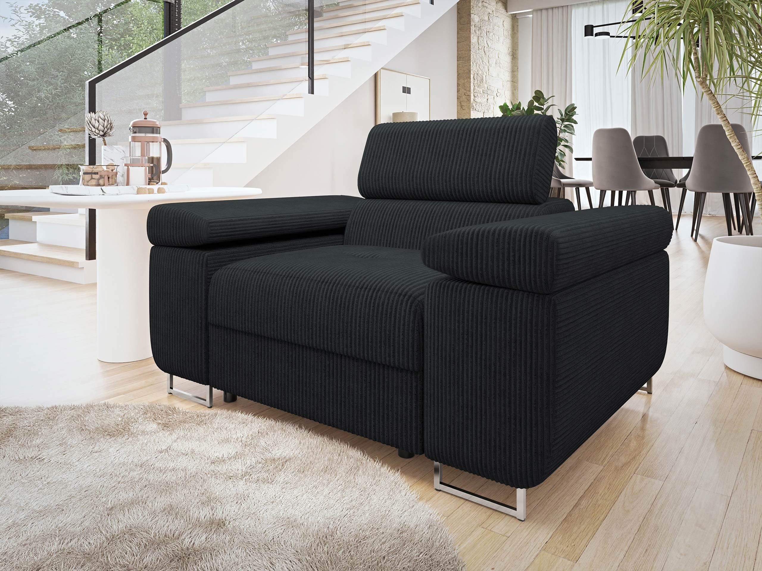 MIRJAN24 Sessel Torezio Cord, Einstellbare Kopfstützen, 134x102x70-90 cm günstig online kaufen